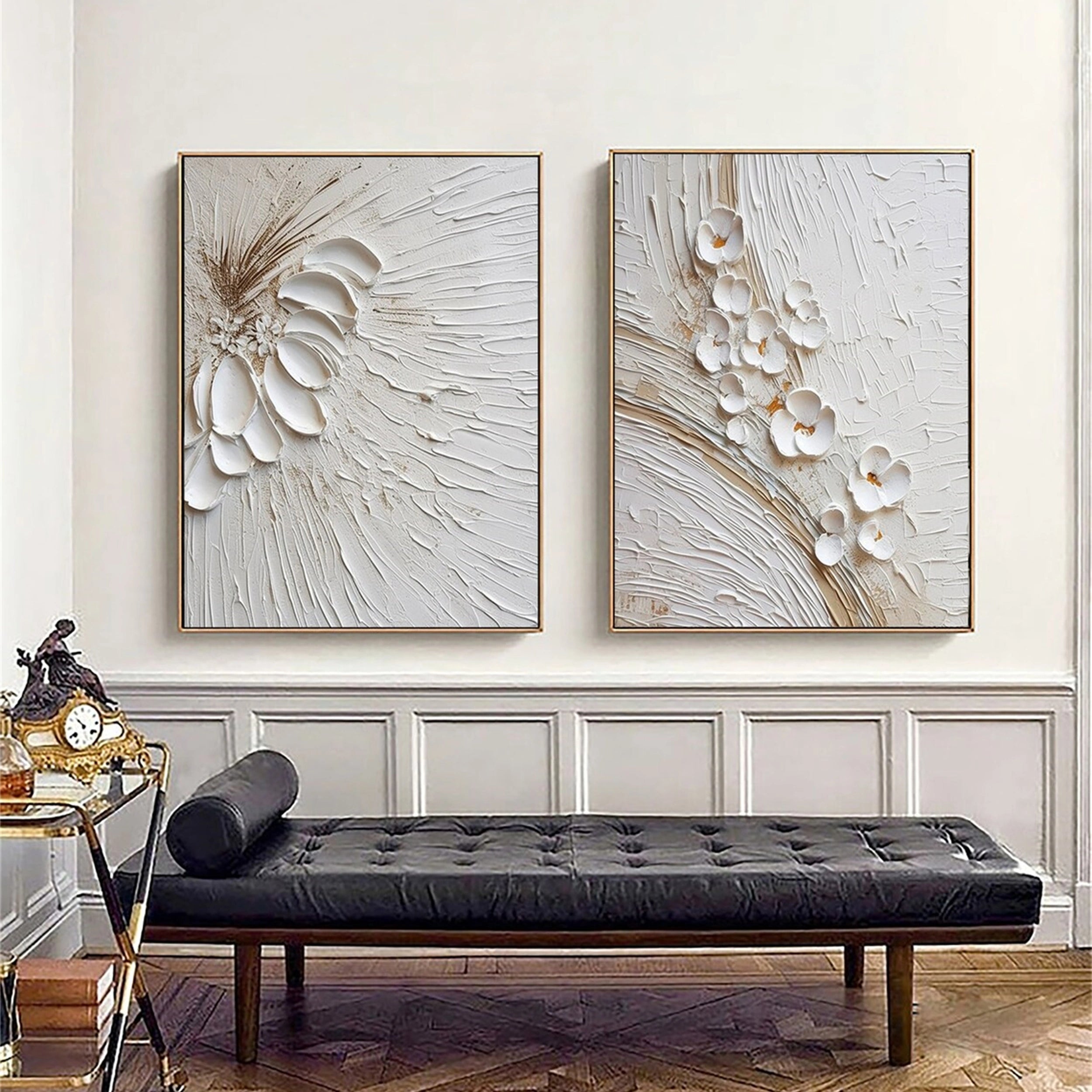 2-Piece Floral and Tree Landscape Painting Set #FT038 - Perfect for Home Decor, Living Room, Bedroom & Office Wall Art