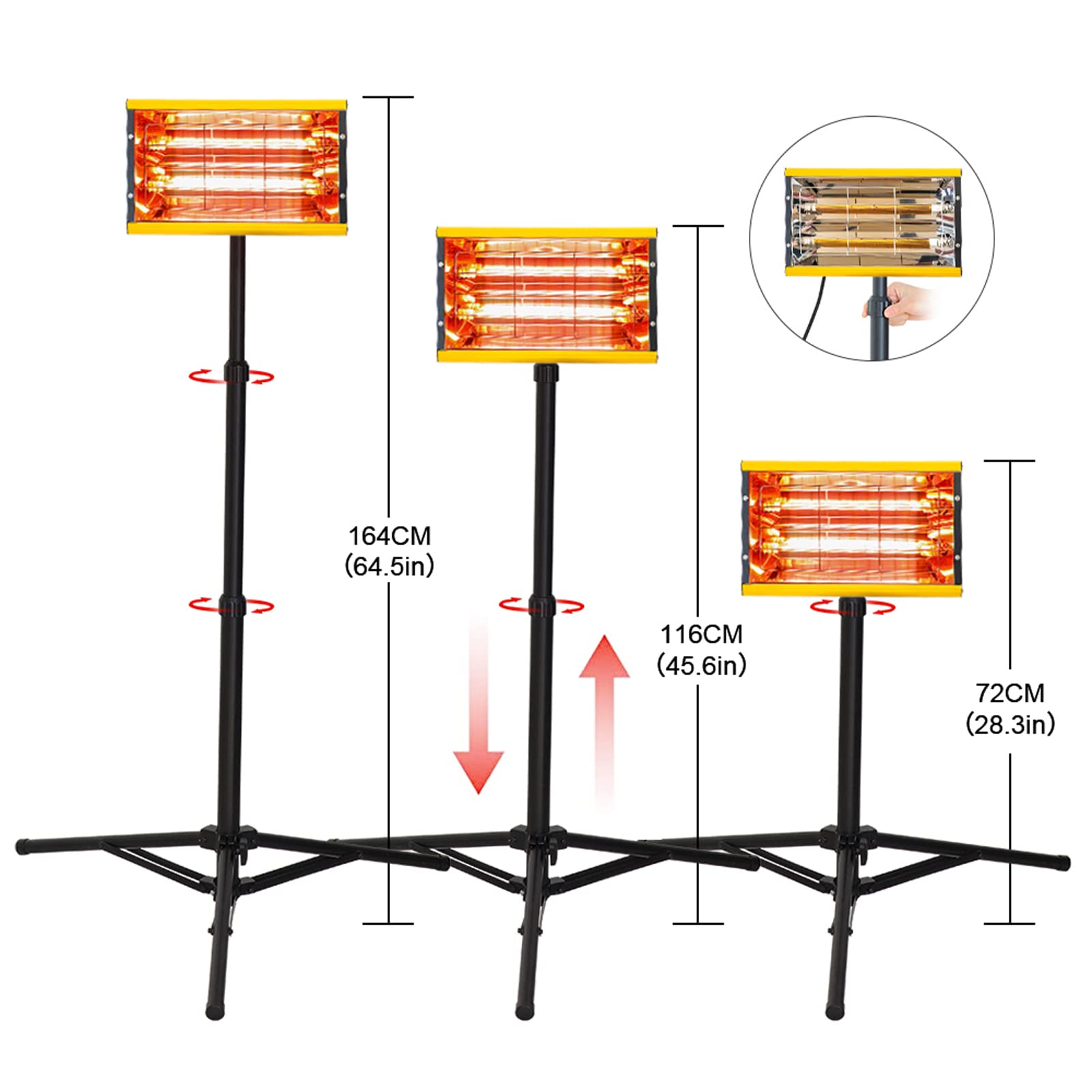 2000W Shortwave Infrared Paint Curing Lamp with Timer & Adjustable Bracket - DATOUBOSS Heat Lamp for Auto Body Repair, Paint Drying System (110V, Model ZJ-SC-003) - Perfect for Professional Car Paint Shops & DIY Automotive Restoration