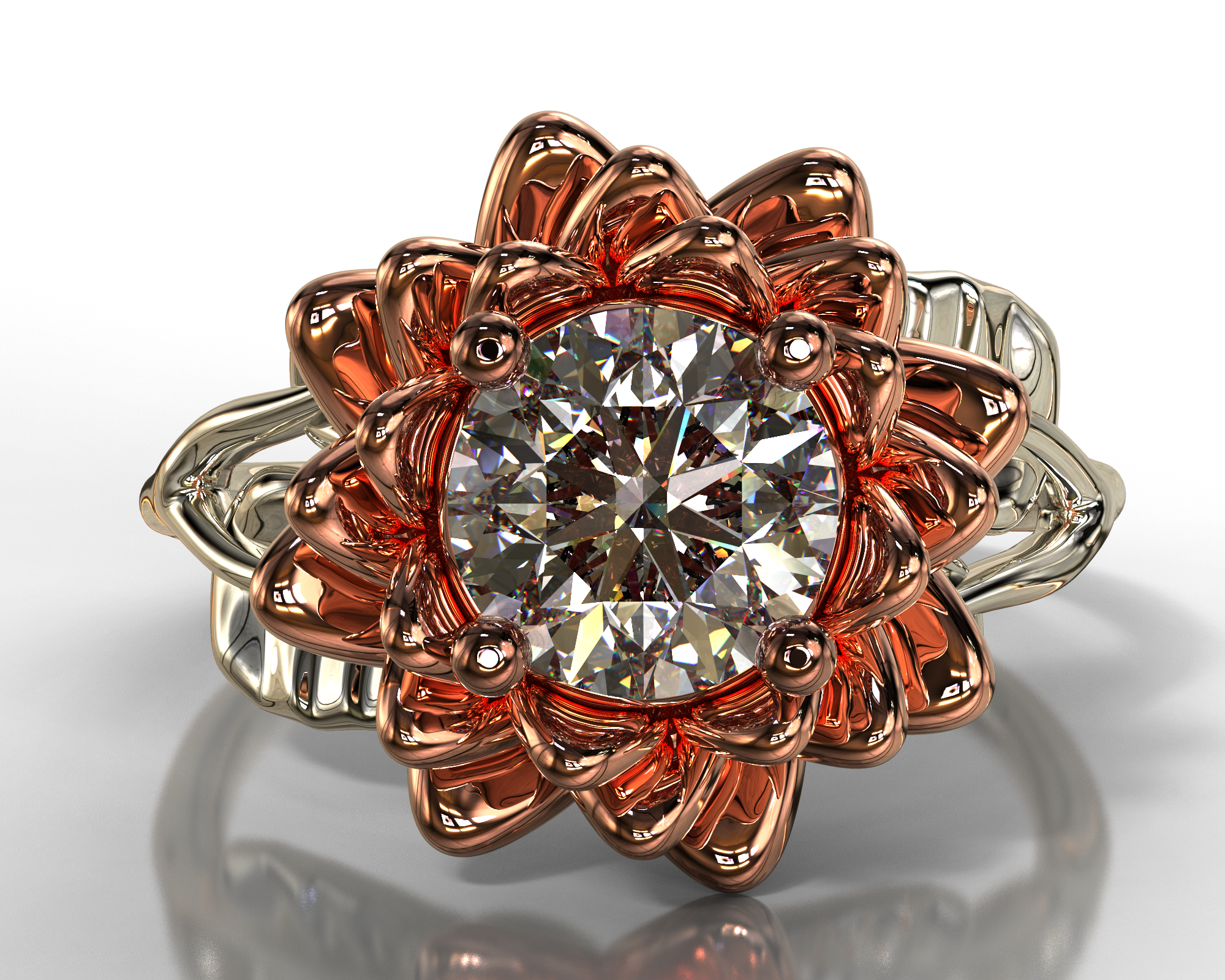 Stunning 2-Tone Gold Moissanite Engagement Ring for Women – Perfect for Proposals, Weddings & Anniversaries