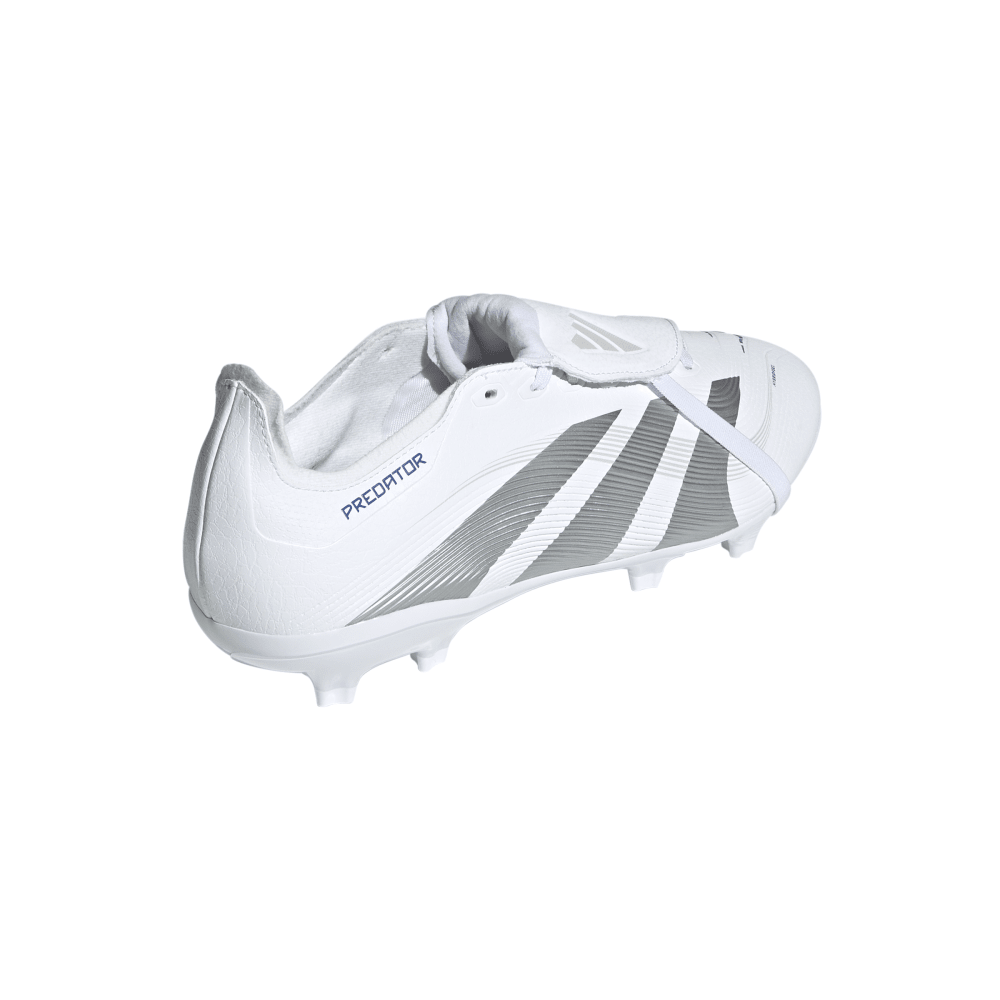 Adidas Predator League FG Soccer Cleats - Fold Over Tongue Football Shoes for Men (Cloud White/Silver Metallic/Bright Royal) | Perfect for Turf Matches & Training Sessions