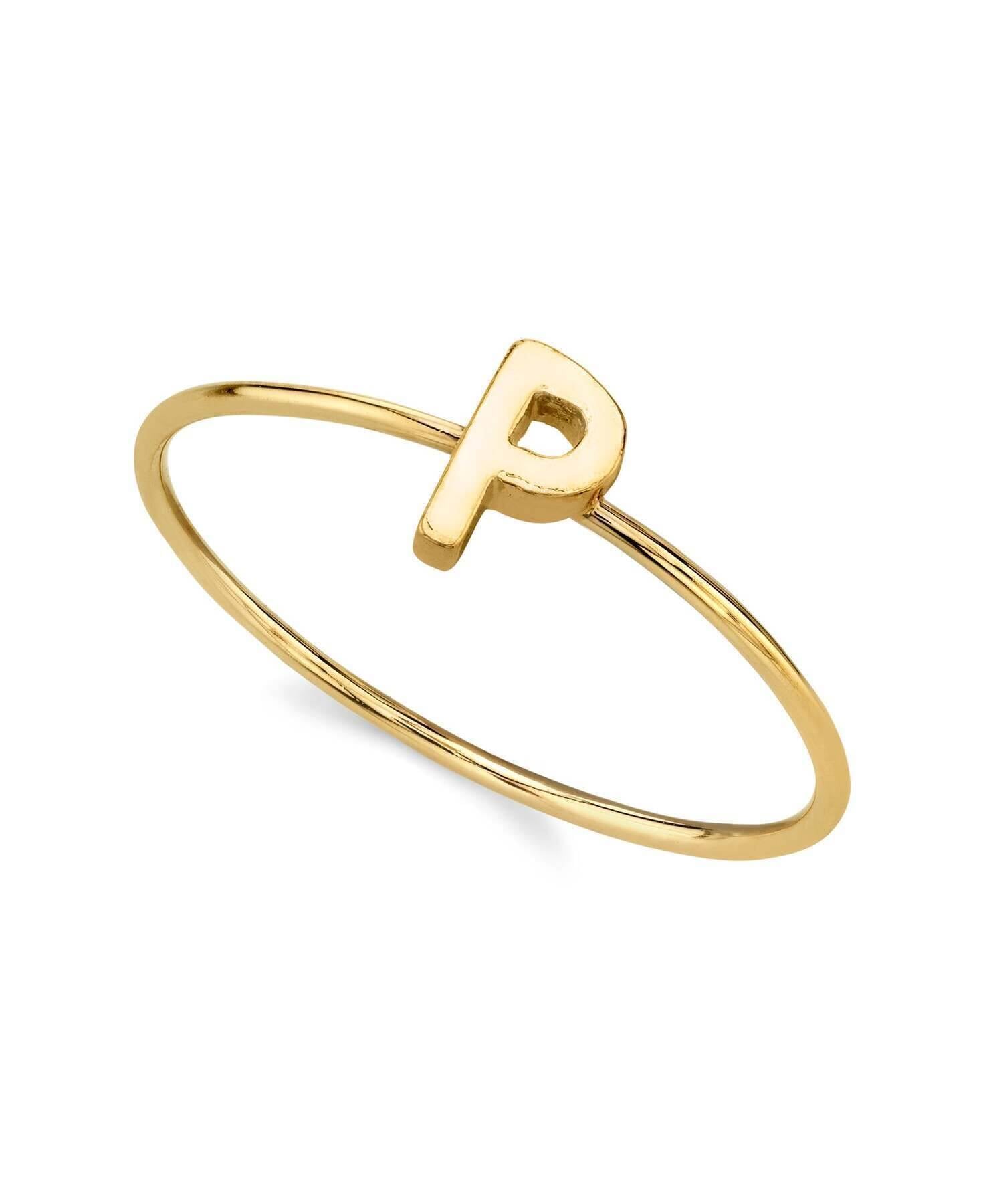 1928 Gold Initial Ring for Women - Personalized Monogram Letter Ring Size 7 - Elegant Dainty Jewelry Gift for Her - Perfect for Birthdays, Anniversaries & Special Occasions