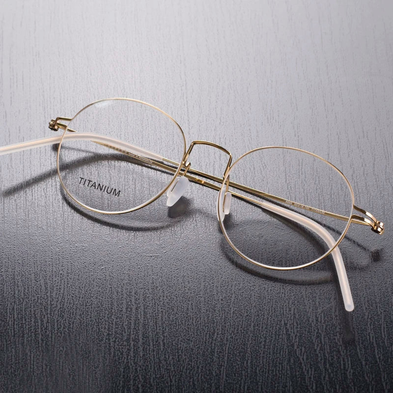 Aimee Unisex Full Rim Round Titanium Eyeglasses 2192 - Lightweight Durable Frame for Men & Women - Perfect for Reading, Work & Everyday Use