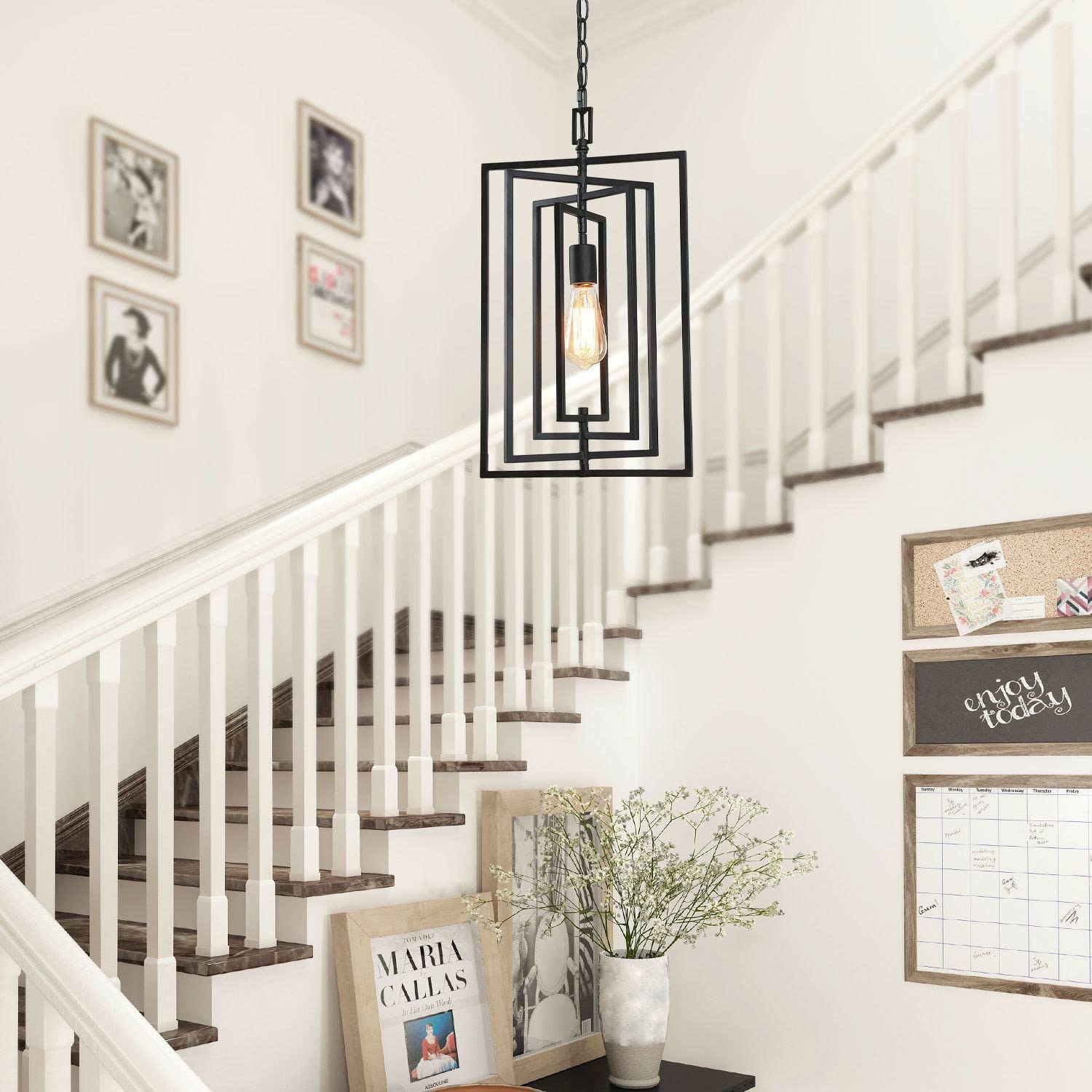 KSANA Adjustable Black Pendant Lighting for Kitchen Island & Foyer Chandelier - 12