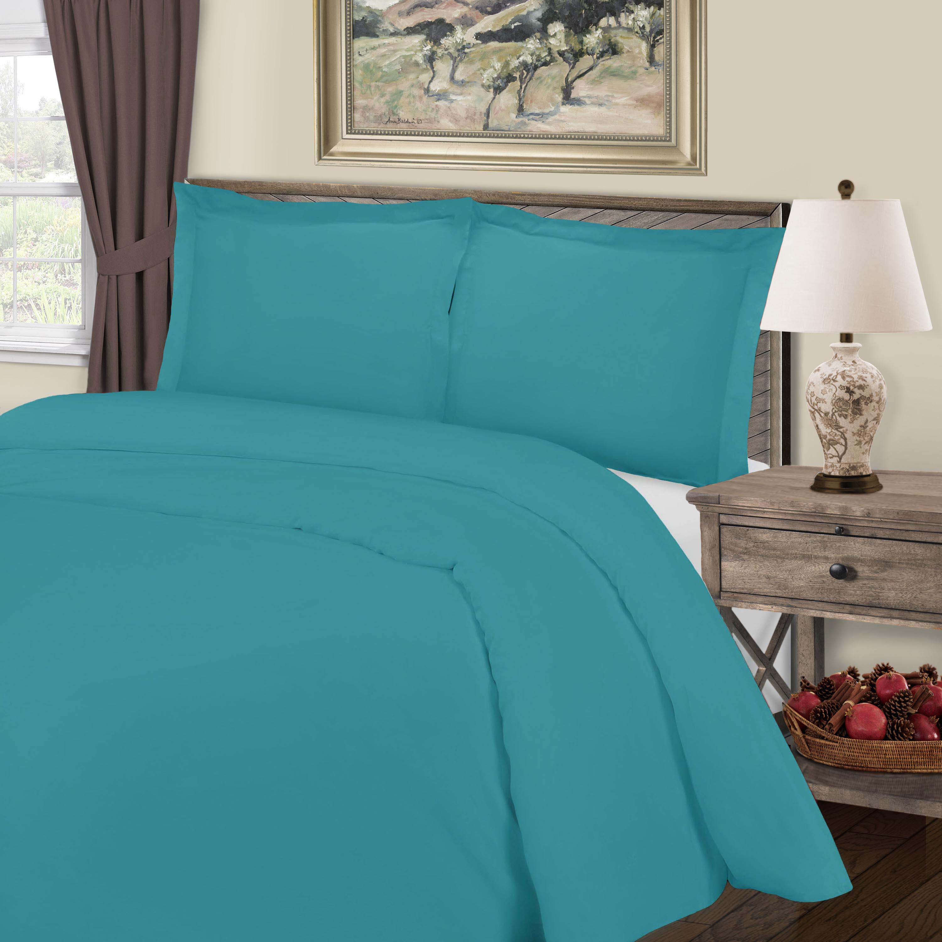 Luxury 800 Thread Count Cotton Blend 3-Piece Duvet Cover Set - Soft & Breathable Bedding for Master Bedroom, Guest Room, or Dorm