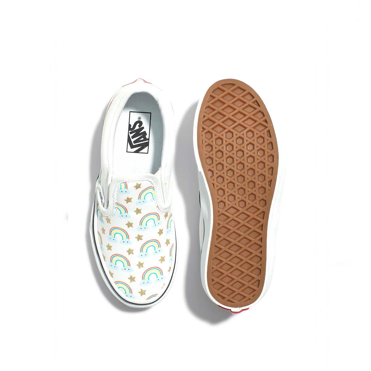 Kids' Classic Slip-On Sneakers - Rad Rainbow Color | Comfortable Casual Shoes for Boys & Girls | Perfect for School, Playground & Everyday Wear