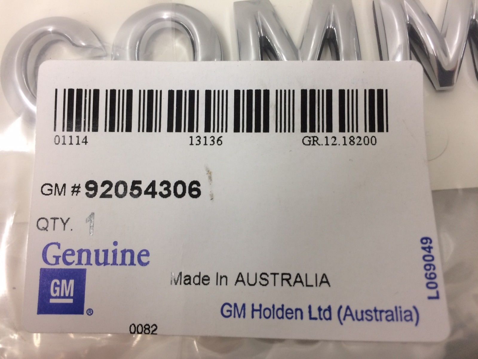 Genuine Holden VS Commodore Boot Badge Emblem - Authentic Replacement Car Part for Commodore Models - Perfect for Vehicle Restoration & Customization Projects
