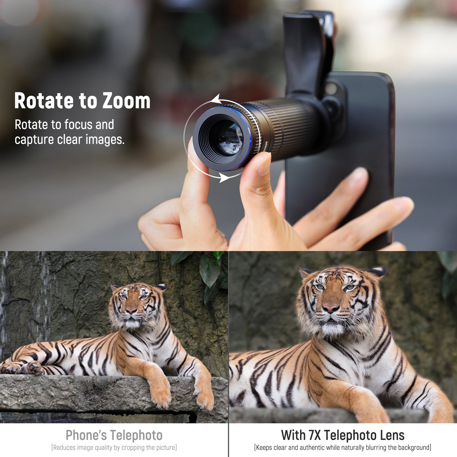NEEWER LS 36 PRO 7X Telephoto Lens with 17mm Thread - Universal Phone Lens Clip for iPhone Samsung - Perfect for Travel, Wildlife & Sports Photography