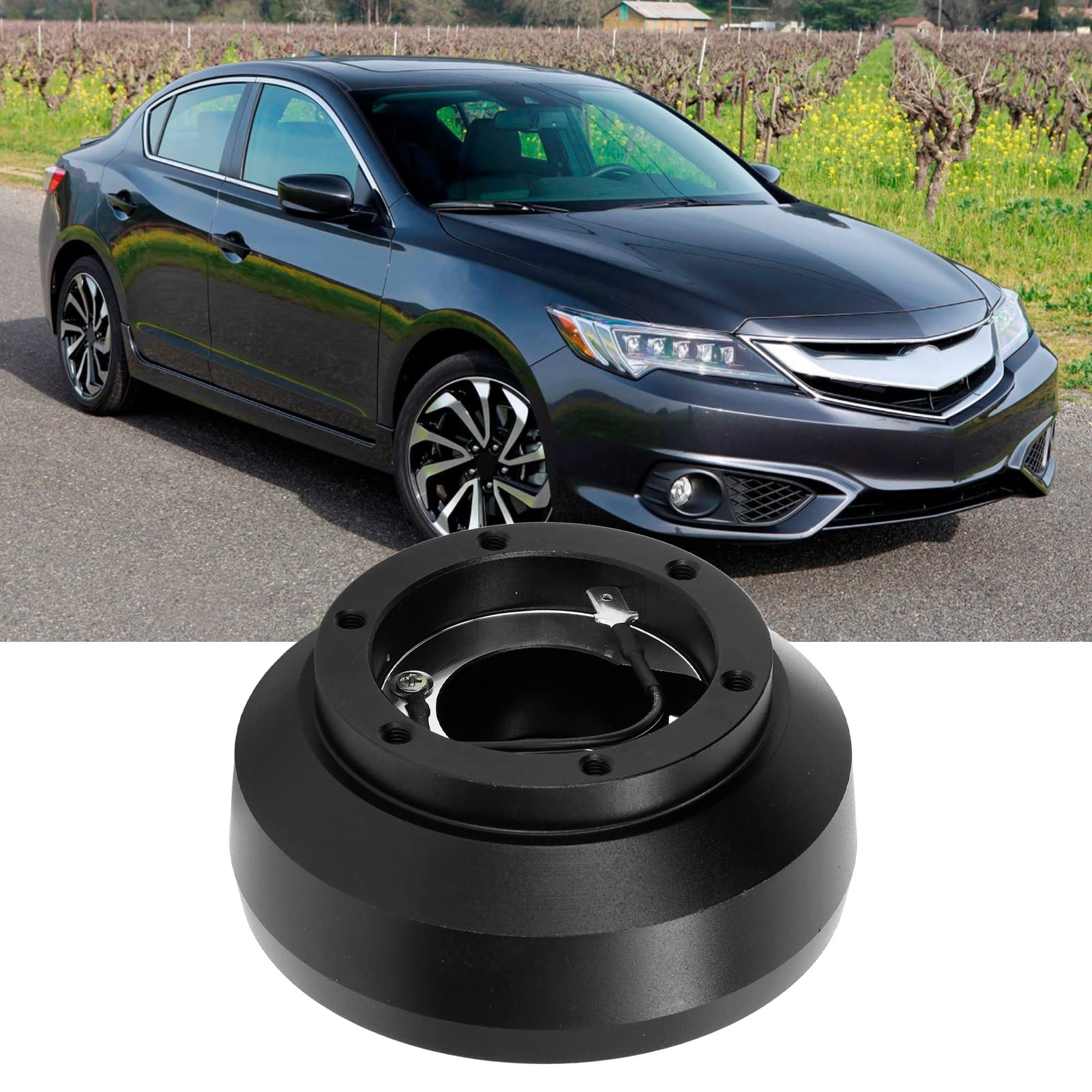 Qiilu 135H Steering Wheel Short Hub Adapter - 6 Bolt Plug & Play Replacement for Honda Civic 2015 | Compatible with Aftermarket Wheels | Perfect for Racing & Car Customization
