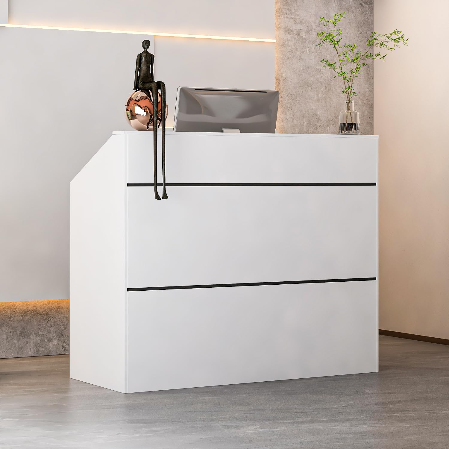 Modern Reception Desk with Counter - 47.2