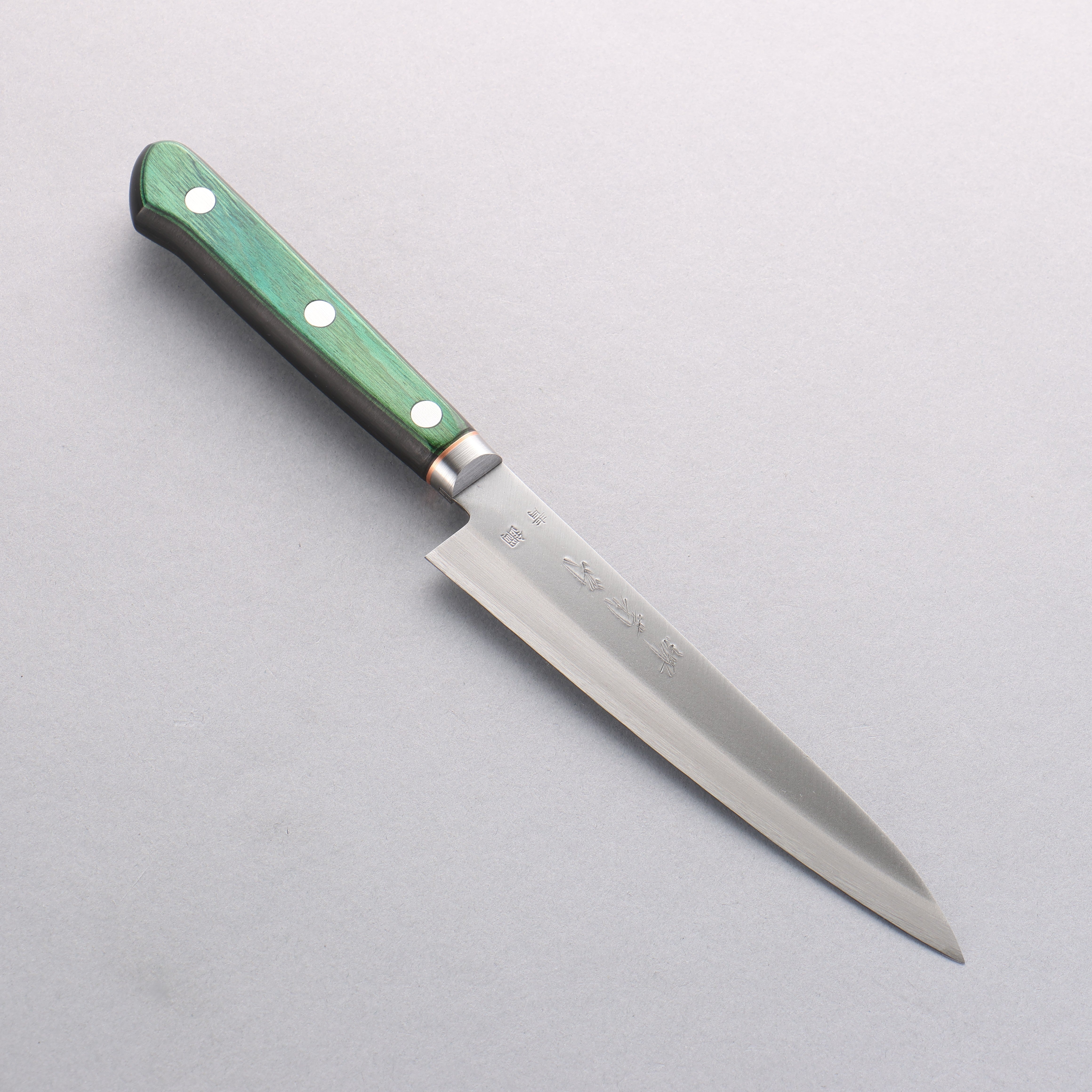 Premium Sakai Kikumori Blue Steel No.1 Petty Utility Knife 150mm - Japanese Chef Knife with Green Pakkawood Handle for Slicing, Peeling & Precision Cutting - Perfect for Home Cooks & Professional Chefs