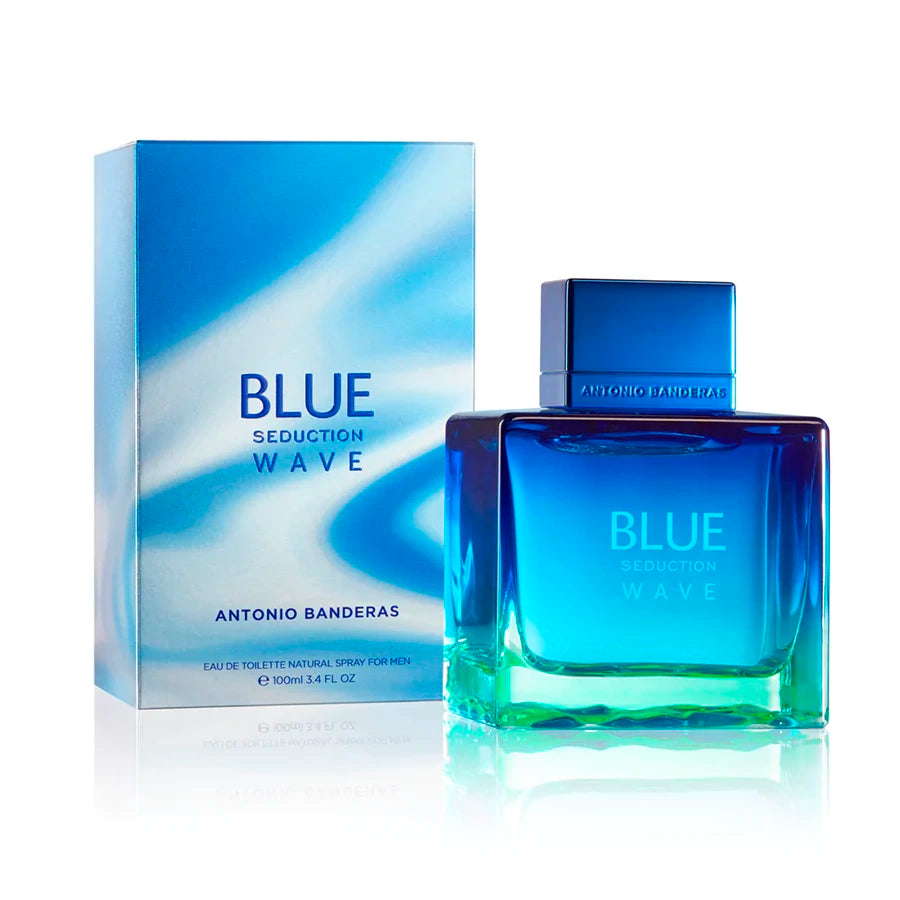 Blue Seduction Wave 3.4 oz Eau De Toilette for Men - Fresh Aquatic Cologne for Day & Night Wear, Work & Date Nights