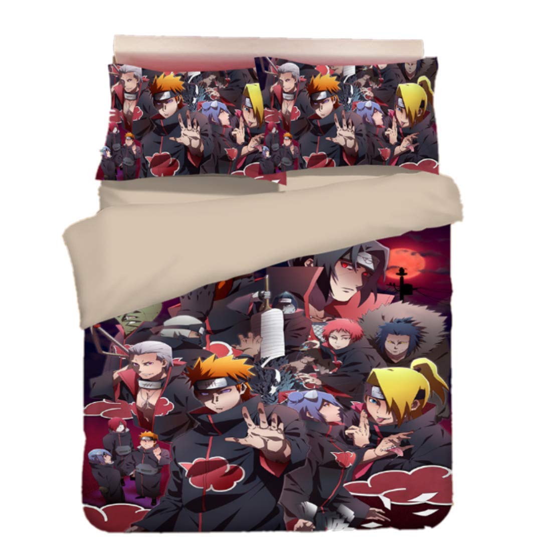 Anime Naruto Duvet Cover Set 3-Piece - Soft Printed Bedding Collection for Kids & Adults | Perfect for Anime Fans, Themed Bedrooms & Cozy Nights
