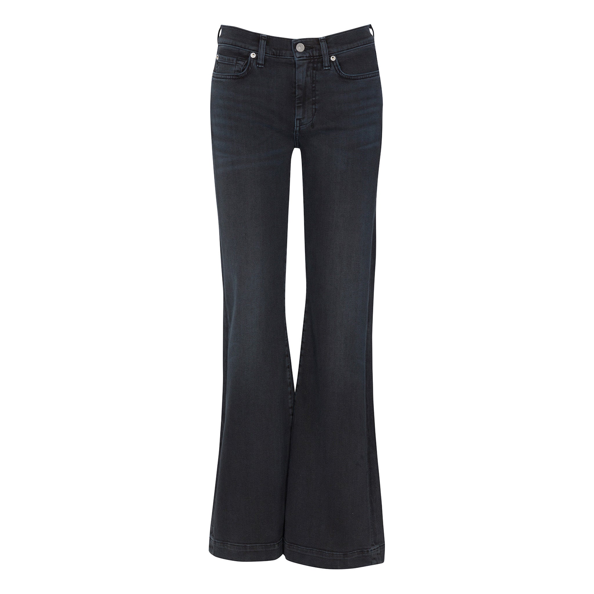 7 For All Mankind Women's Night Rider Dojo Trouser Jeans - High Waist Slim Fit Stretch Denim Pants for Casual Wear & Night Out
