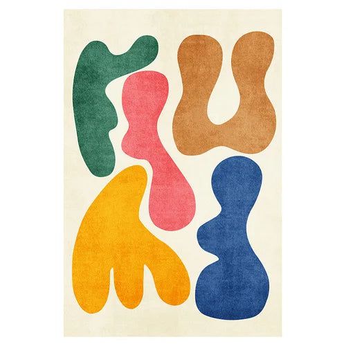 Artistic Abstract Lamb Wool Area Rug - Plush & Contemporary Elegance for Living Room, Bedroom, or Office Decor | Soft & Stylish Home Accent