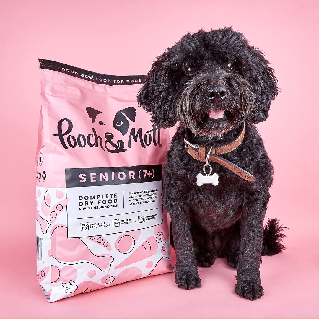 Pooch & Mutt Grain Free Senior Dry Dog Food - Chicken & Superfood Blend for Adult Dogs, 1.5kg Bag - Supports Joint Health & Digestion for Aging Pets | Perfect for Daily Meals & Senior Dog Care