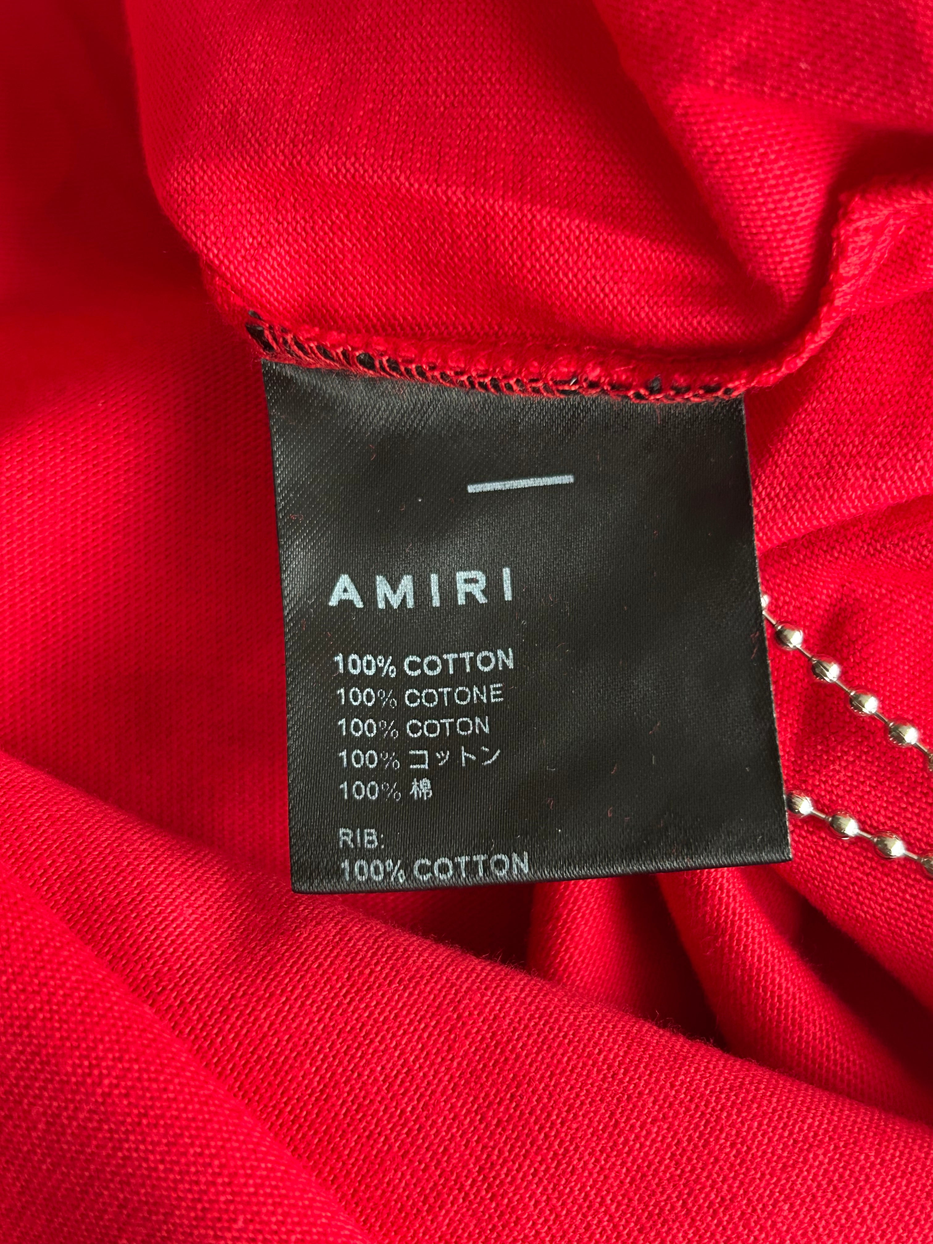 Amiri Red & White Studios Logo T-Shirt for Men - Stylish Graphic Tee for Casual Wear & Street Fashion