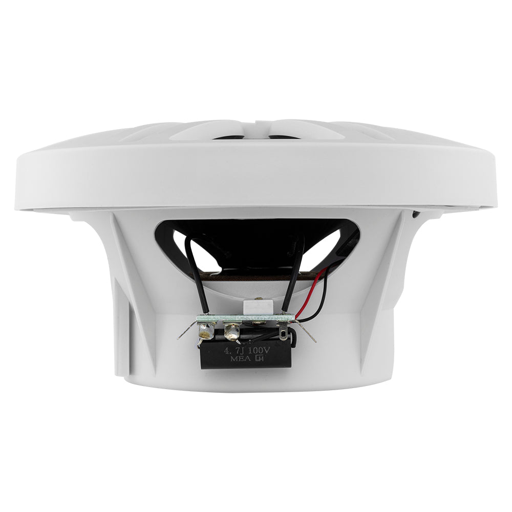 6.5 Inch 2-Way Coaxial Marine Speakers - 60W RMS, 4 Ohm, Waterproof White Boat Speakers for Boats, Yachts & Outdoor Marine Audio Systems