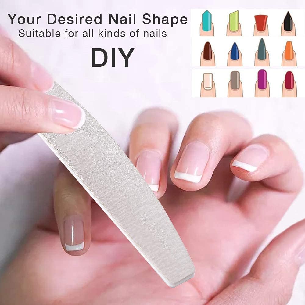 Gleevia 10-Piece Professional Manicure & Pedicure Set - 100/180 Grit Arch Shape Nail Files & Buffing Polish Tools for Salon & Home Nail Care | Perfect for Nail Art, DIY Manicures & Spa Treatments