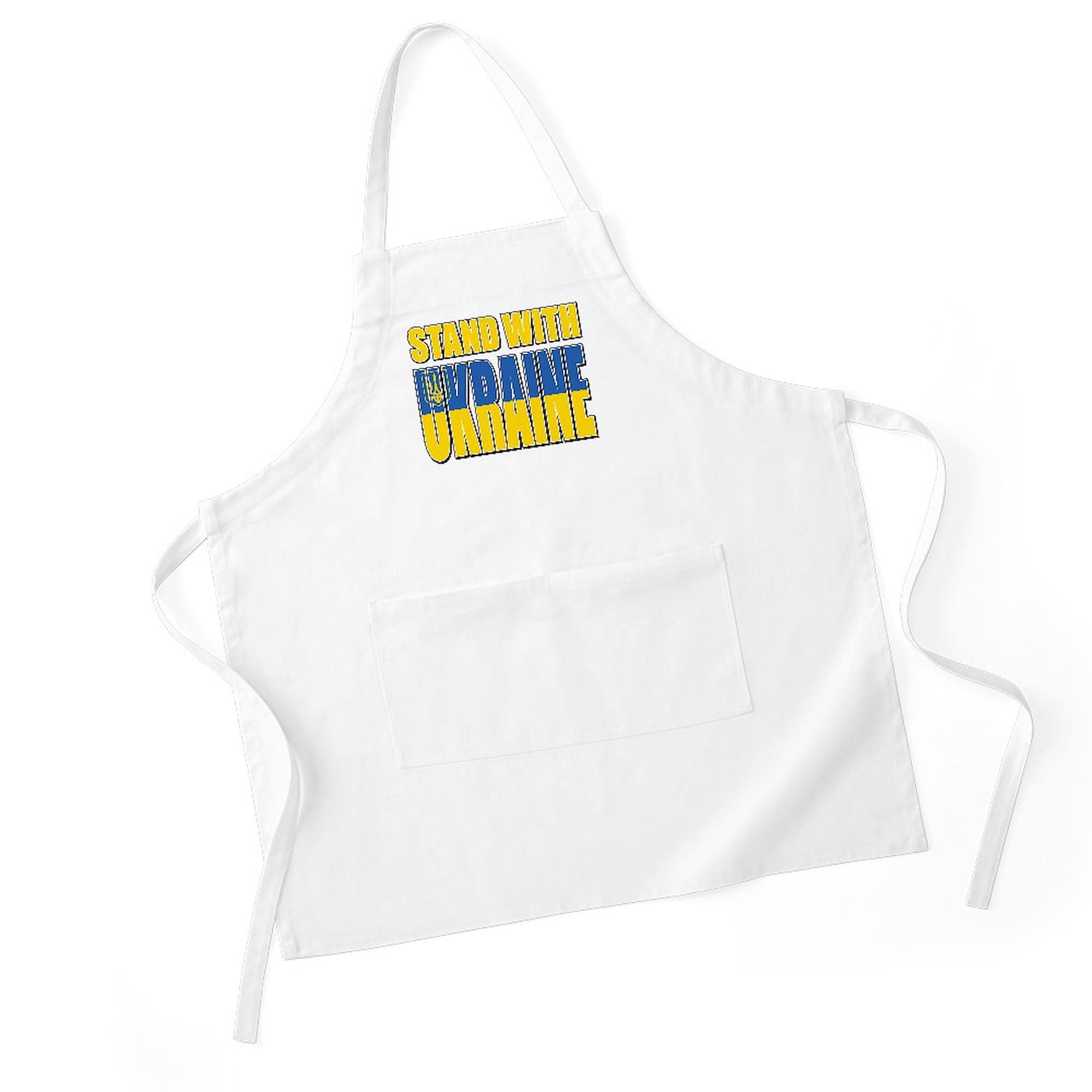 Stand With Ukraine Kitchen Apron with Pockets - Adjustable Grilling & Baking Apron for Cooking, BBQ, Baking - Perfect for Home Chefs & Ukraine Supporters