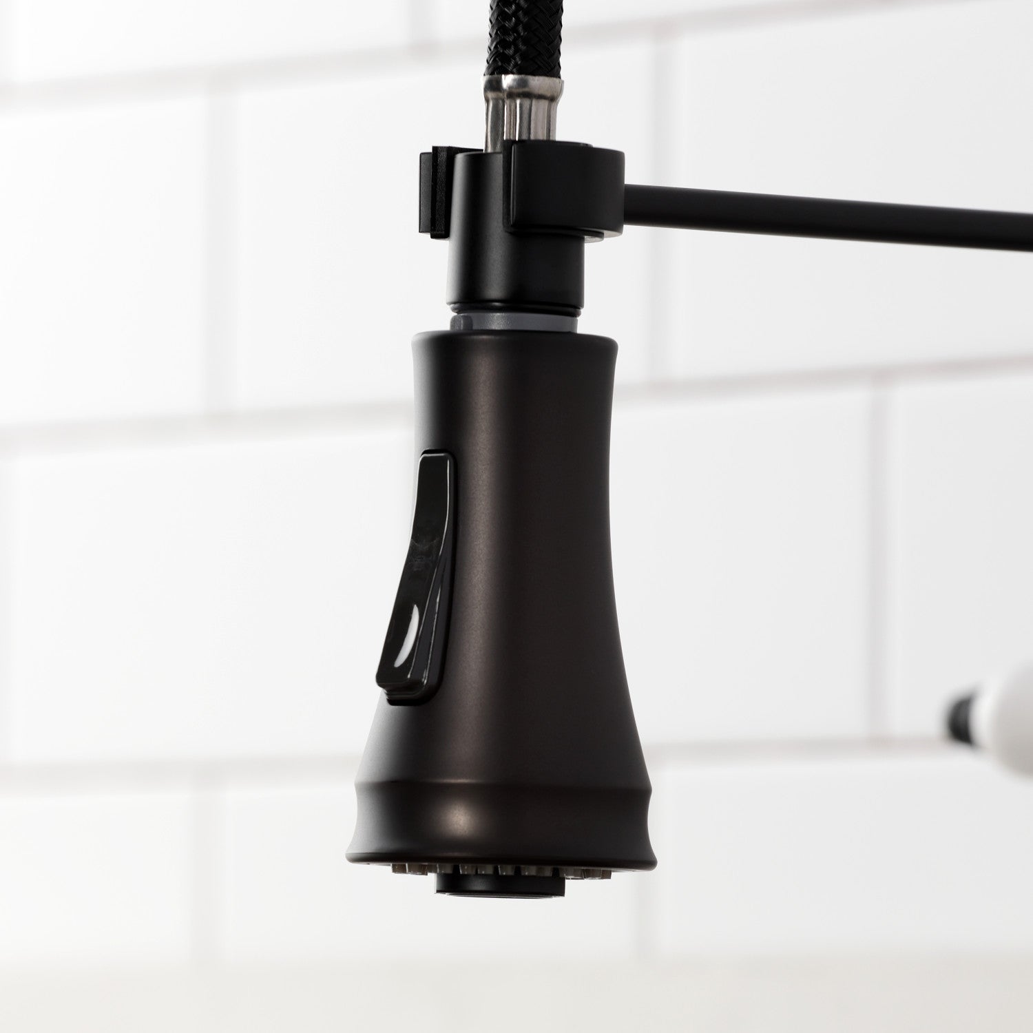 Bel Air GS1270BPL Matte Black Double Handle 2-Hole Deck Mount Pre-Rinse Bridge Kitchen Faucet - Perfect for Commercial & Home Kitchen Sinks, Restaurants, and Food Prep Areas
