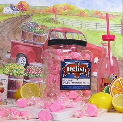 Pink Lemonade Taffy Chews - 18 Oz Jumbo Bulk Candy Container - Sweet & Tangy Soft Candy for Parties, Gifts & Movie Nights