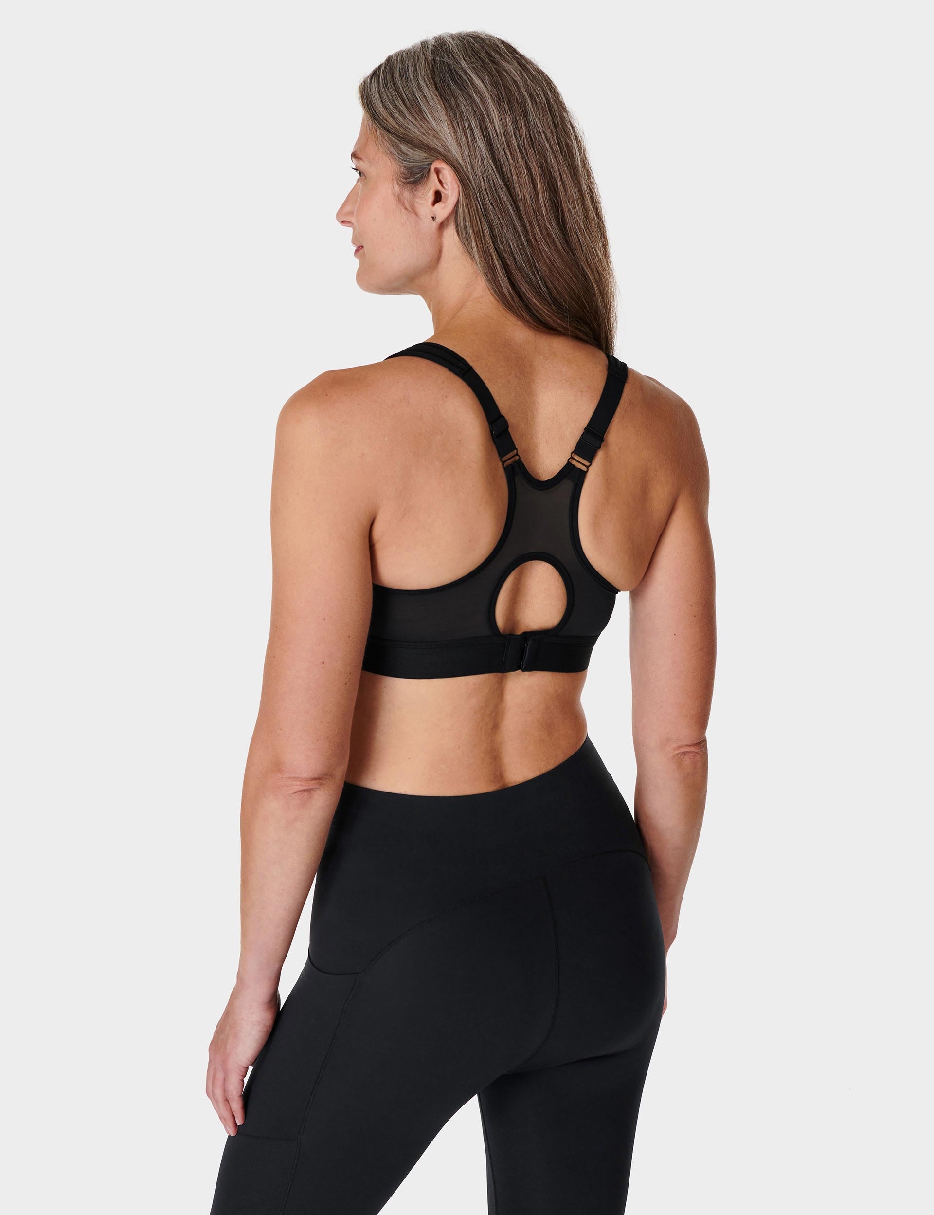 Power Pro Running Bra for Women - High Support Sports Bra - Moisture Wicking & Breathable - Black - Perfect for Running, Gym Workouts & High-Intensity Training