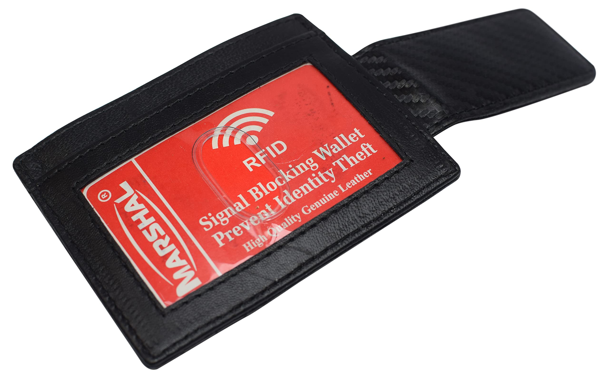 Slim Men's Leather RFID Blocking Wallet with Money Clip - Minimalist Front Pocket Card Holder for Business & Travel - Perfect for Credit Cards, IDs & Cash