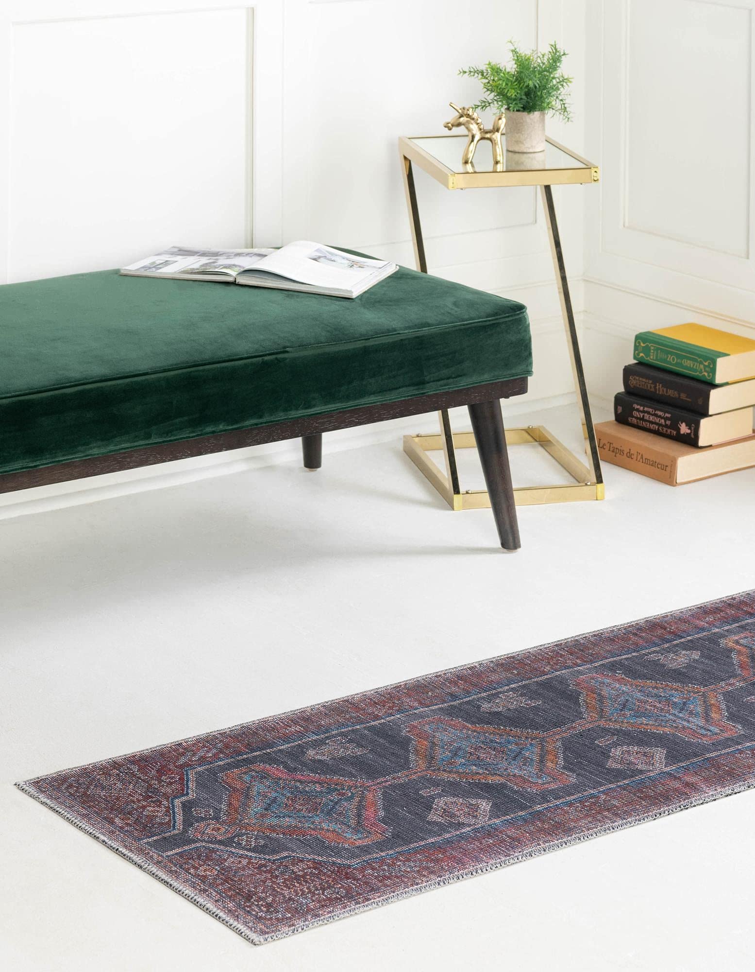Washable 10 Ft Runner Rug - Sisu Collection Gray Flatweave Rug for Hallways & Entryways | Durable & Easy-Clean Floor Mat for High Traffic Areas, Living Room Decor