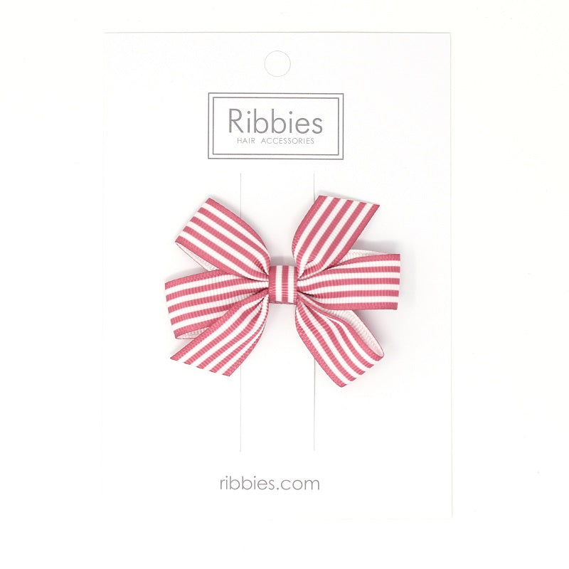 Elegant Striped Pinwheel Bow in Burgundy - Perfect for Hair Accessories, Party Decorations, and Gift Wrapping