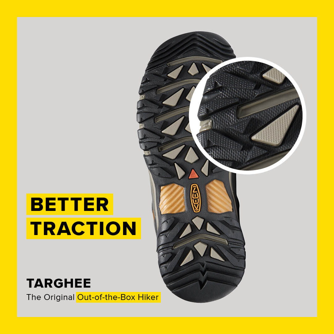 Men's Targhee III Mid WP Waterproof Hiking Boots with Bungee Cord - Black | All-Terrain Outdoor Adventure & Trail Walking Shoes