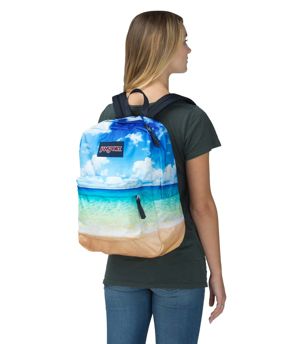 JANSPORT High Stakes Backpack - Durable Laptop Backpack for School & Travel, Multi Tropical Island Print - Perfect for College Students, Work Commute & Outdoor Adventures