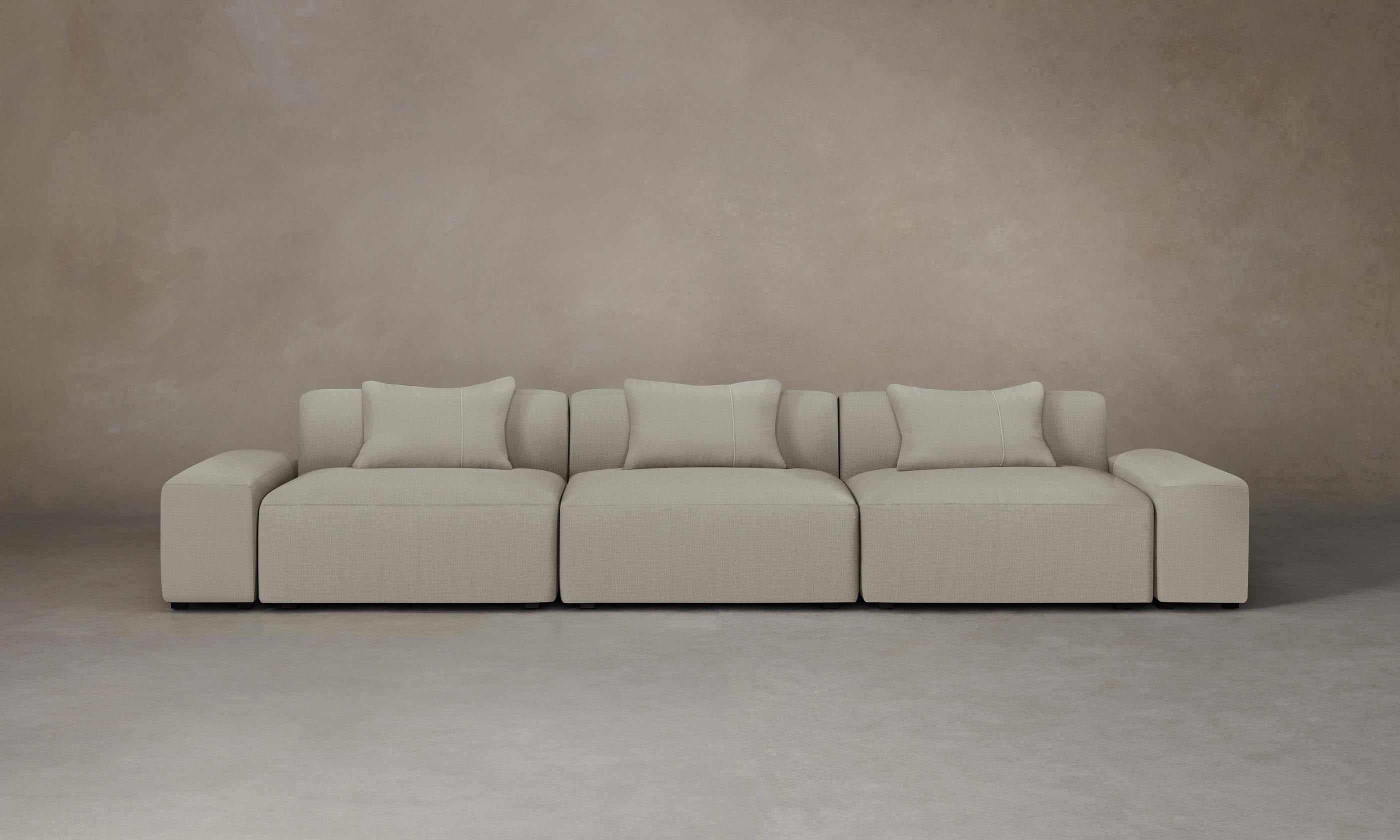 Breuer Modular Sofa - Performance Linen Weave Beige Sectional Couch | Modern Living Room Furniture for Small Spaces & Apartments