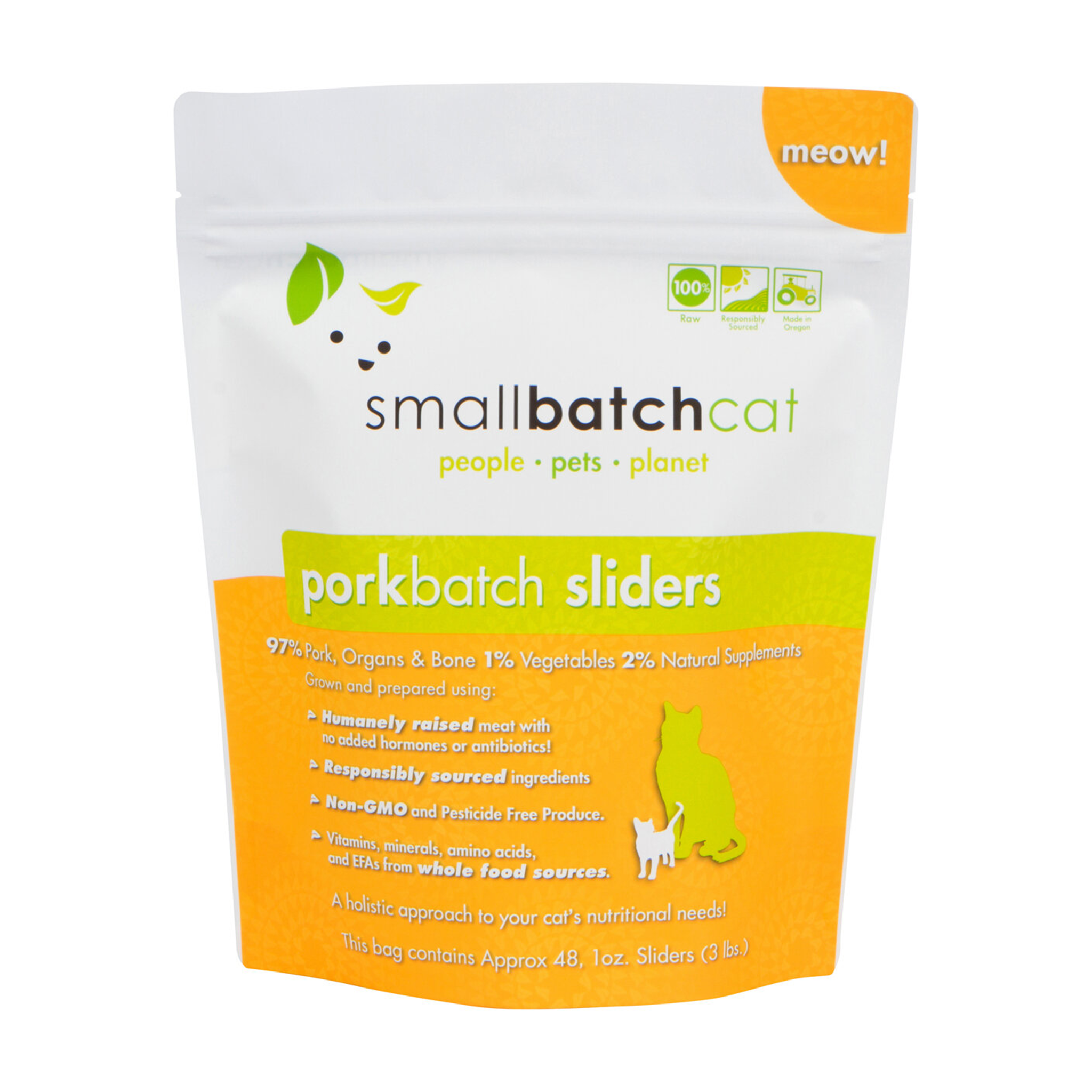 Premium Small-Batch Raw Frozen Cat Food with Pork - Grain-Free, High-Protein Diet for Cats - Perfect for Picky Eaters & Sensitive Stomachs - Ideal for Indoor/Outdoor Cats & All Life Stages