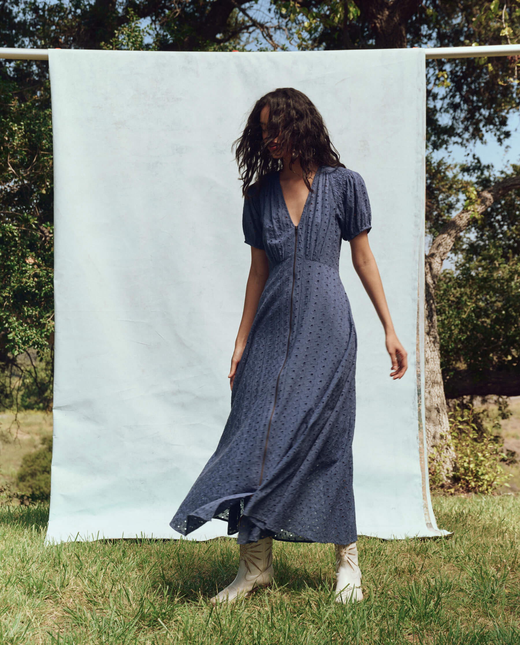 The Veranda Dress - Riverside Blue | Flowy Summer Maxi Dress for Women | Perfect for Beach Vacations, Weddings & Outdoor Events