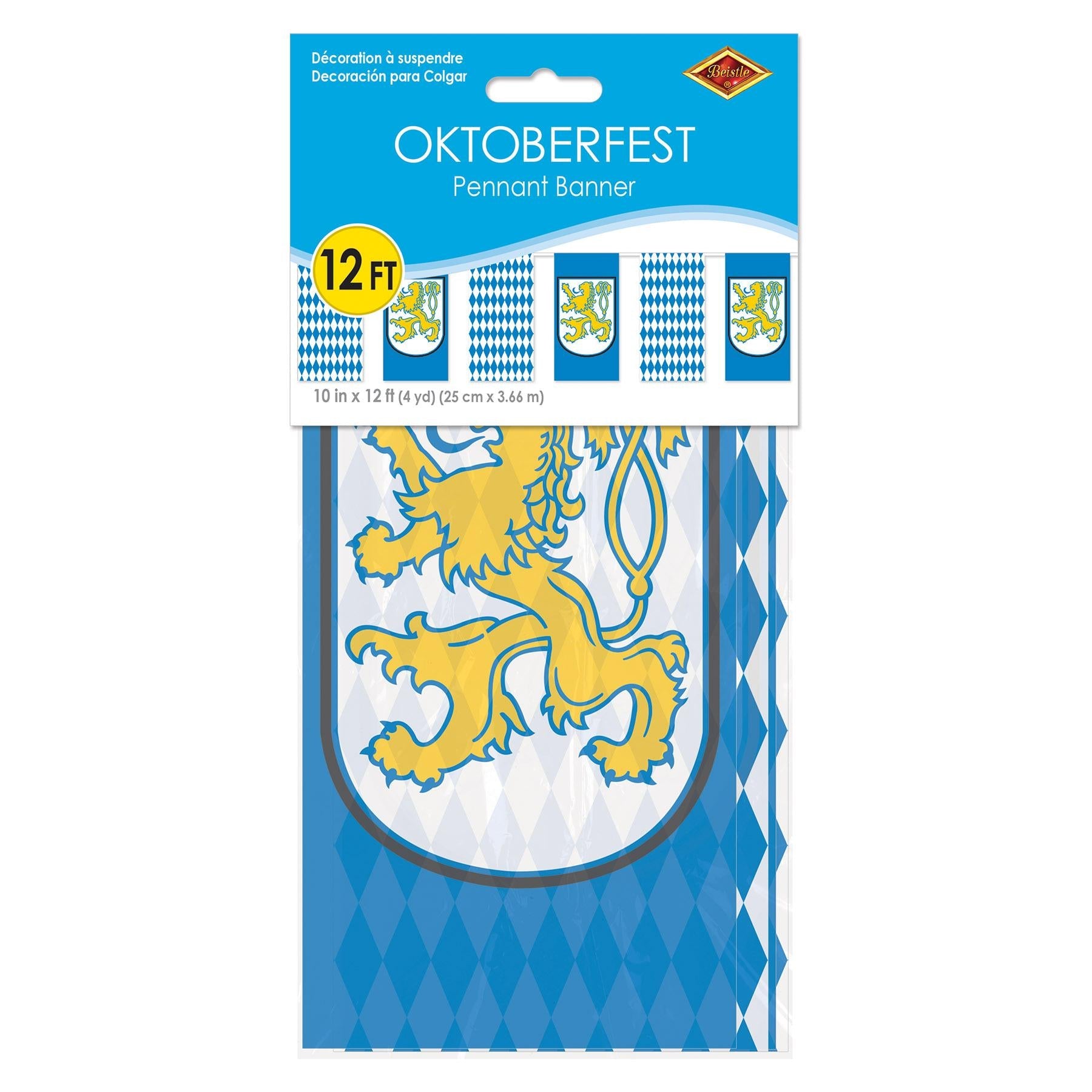 12 Pack Beistle 12 ft. Oktoberfest Pennant Banner - German Beer Festival Decorations for Party, Bar, Pub & Outdoor Celebrations