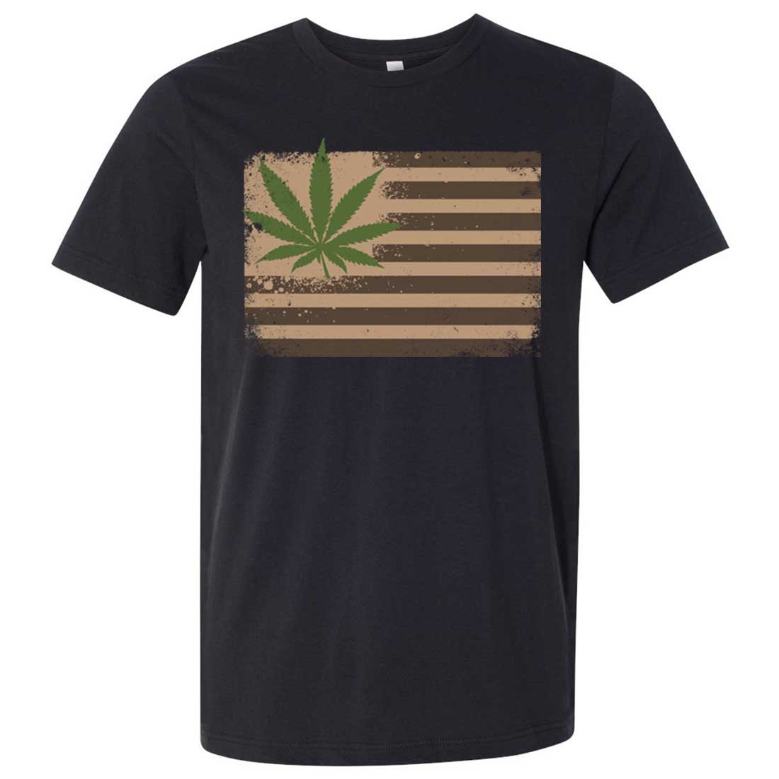Pot Leaf Hemp Flag USA T-Shirt - Lightweight Fitted Men's Tee in Assorted Colors | Perfect for Festivals, Casual Wear & 420 Celebrations