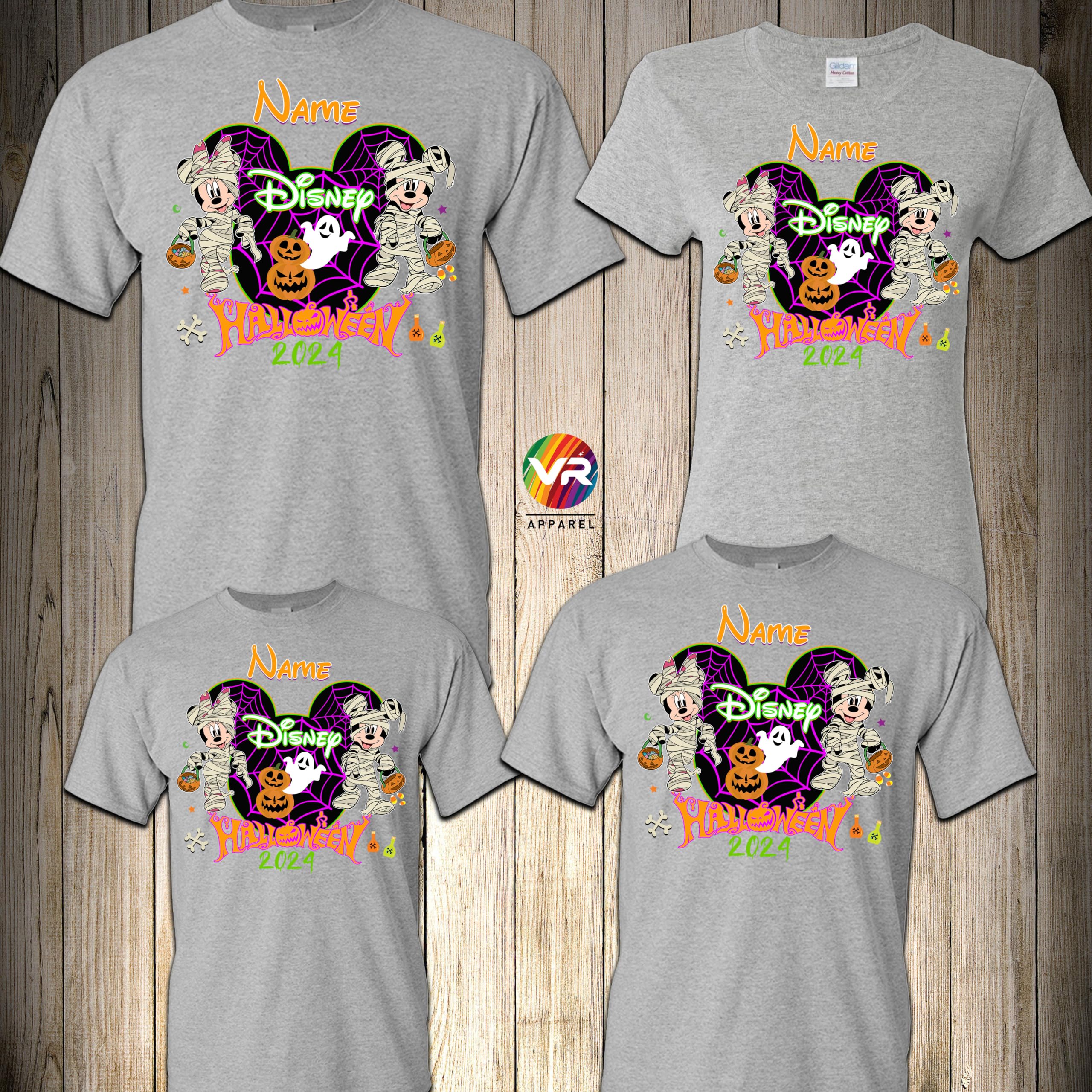 Custom Halloween Family Black Shirts for Disney Halloween Party 2024 - Matching Couple & Group T-Shirts for Spooky Family Costumes, Halloween Events & Theme Parties