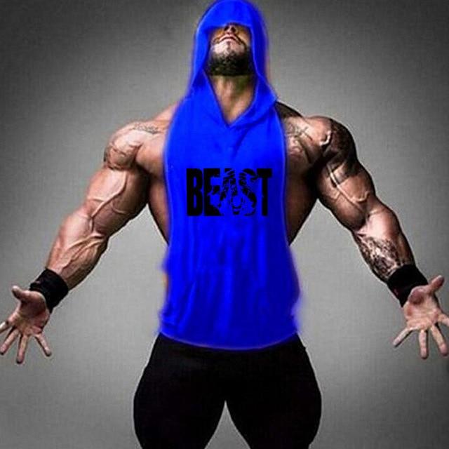Beast Workout Sleeveless Hoodie for Men - Gym & Streetwear - Lightweight Breathable Athletic Pullover for Training & Running