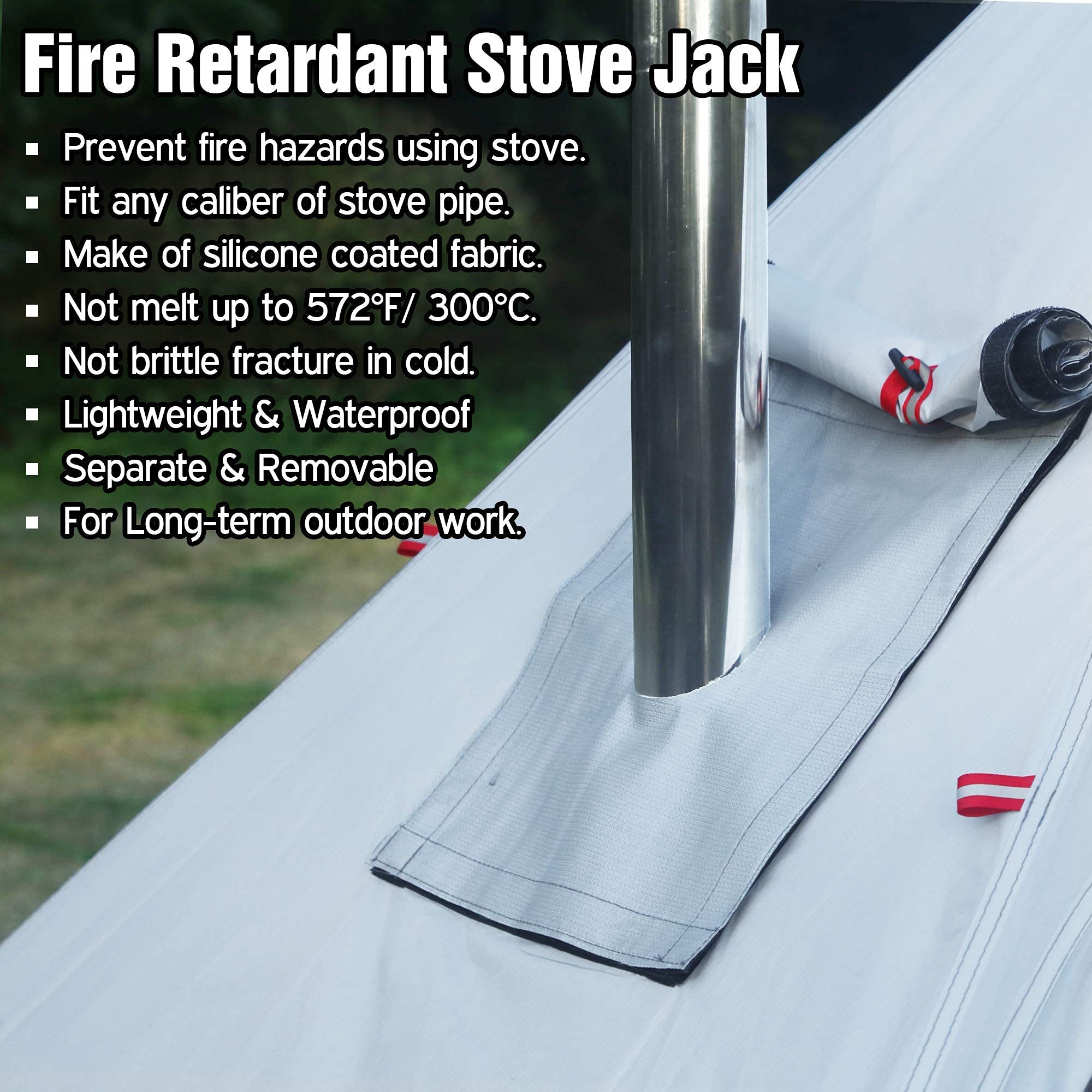 4 Person 5lb Lightweight Tipi Hot Tent with Stove Jack - 7'3