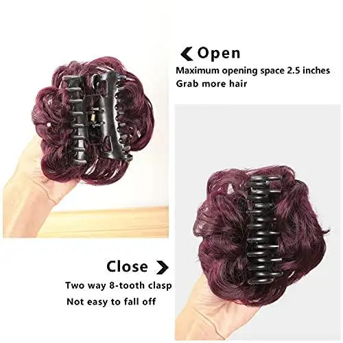 Large Claw Clip Hair Bun Extension - Seamless Hair Accessory for Ponytails & Updos - Perfect for Women, Girls, Everyday & Special Occasions