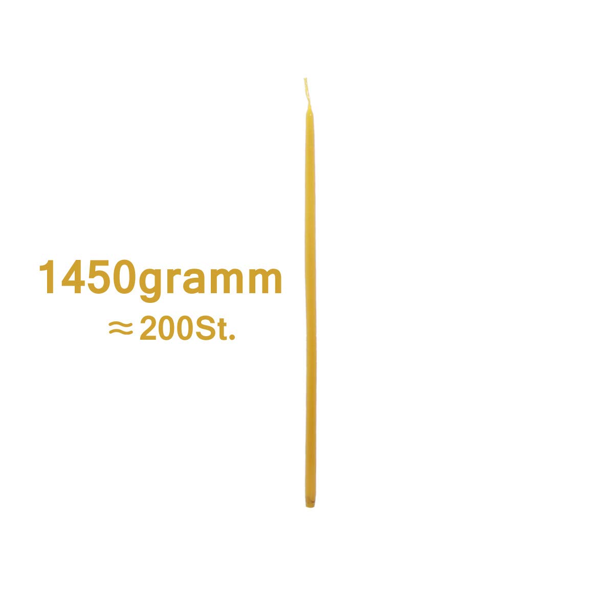 Premium 100% Pure Beeswax Candles - Handmade in Greece (200 pcs, 1450g, 24cm) - Perfect for Home Decor, Weddings, Aromatherapy & Relaxation