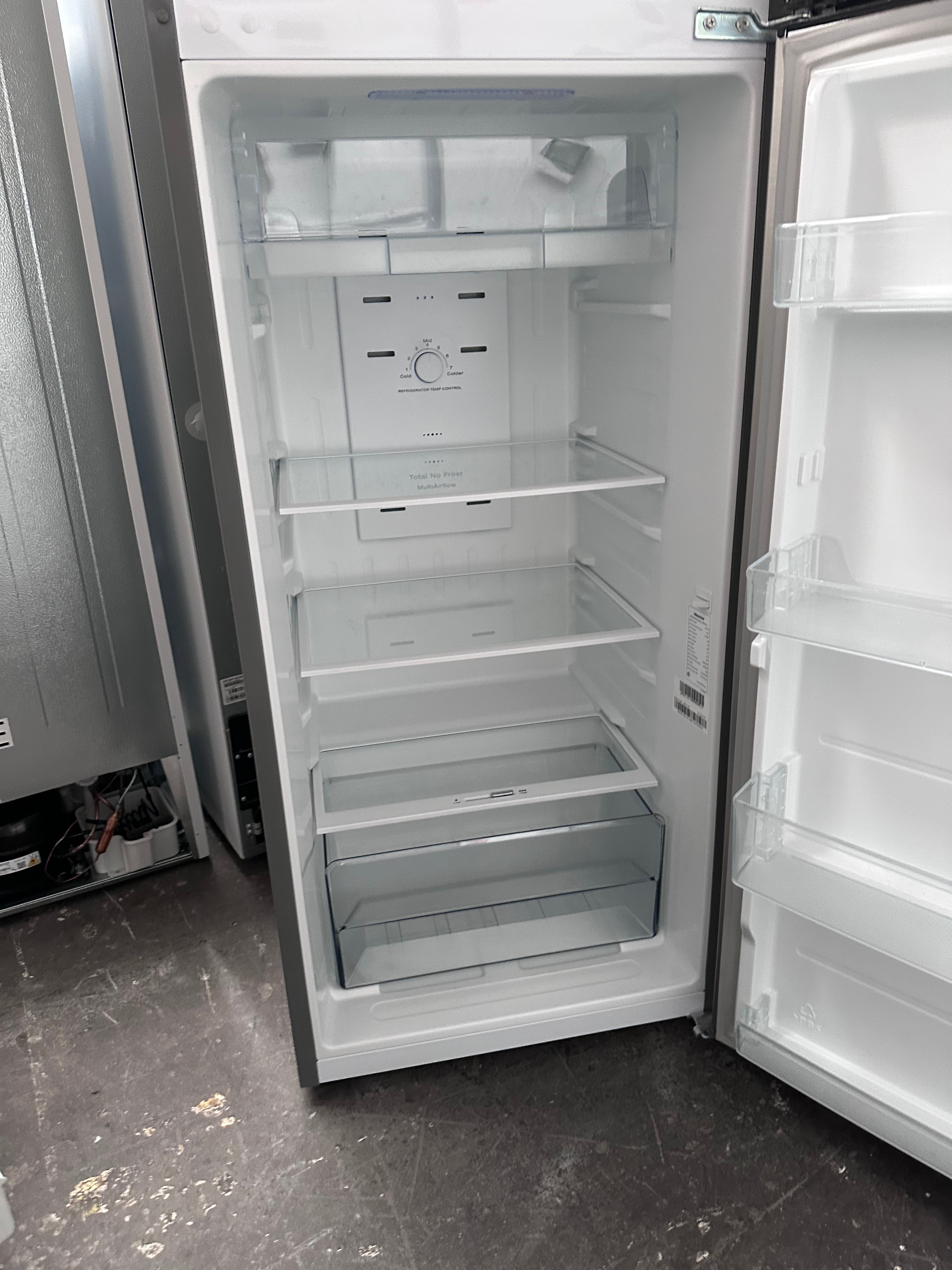 Hisense 272L Top Mount Refrigerator - Stainless Steel Energy Efficient Fridge [Certified Refurbished] for Kitchen, Apartment & Small Spaces