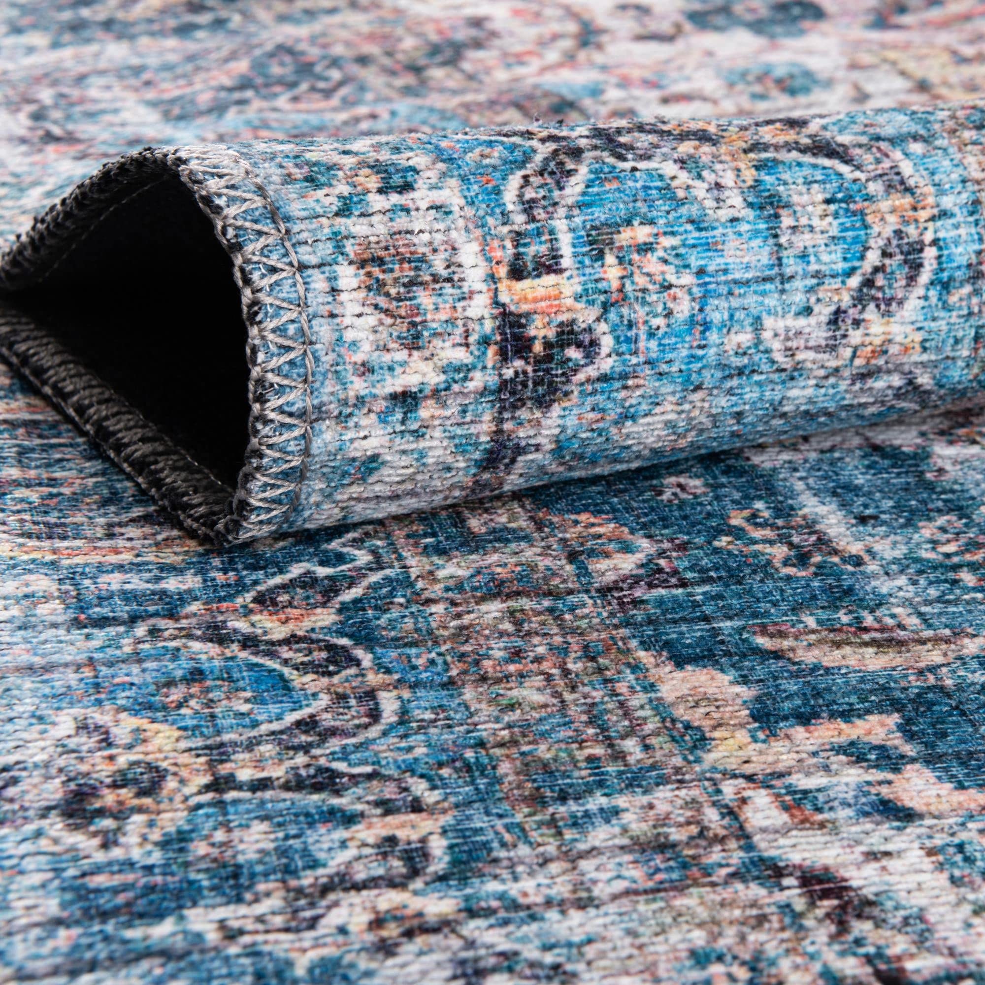 Unique Loom Mangata Collection Blue and Black Area Rug - 10'6