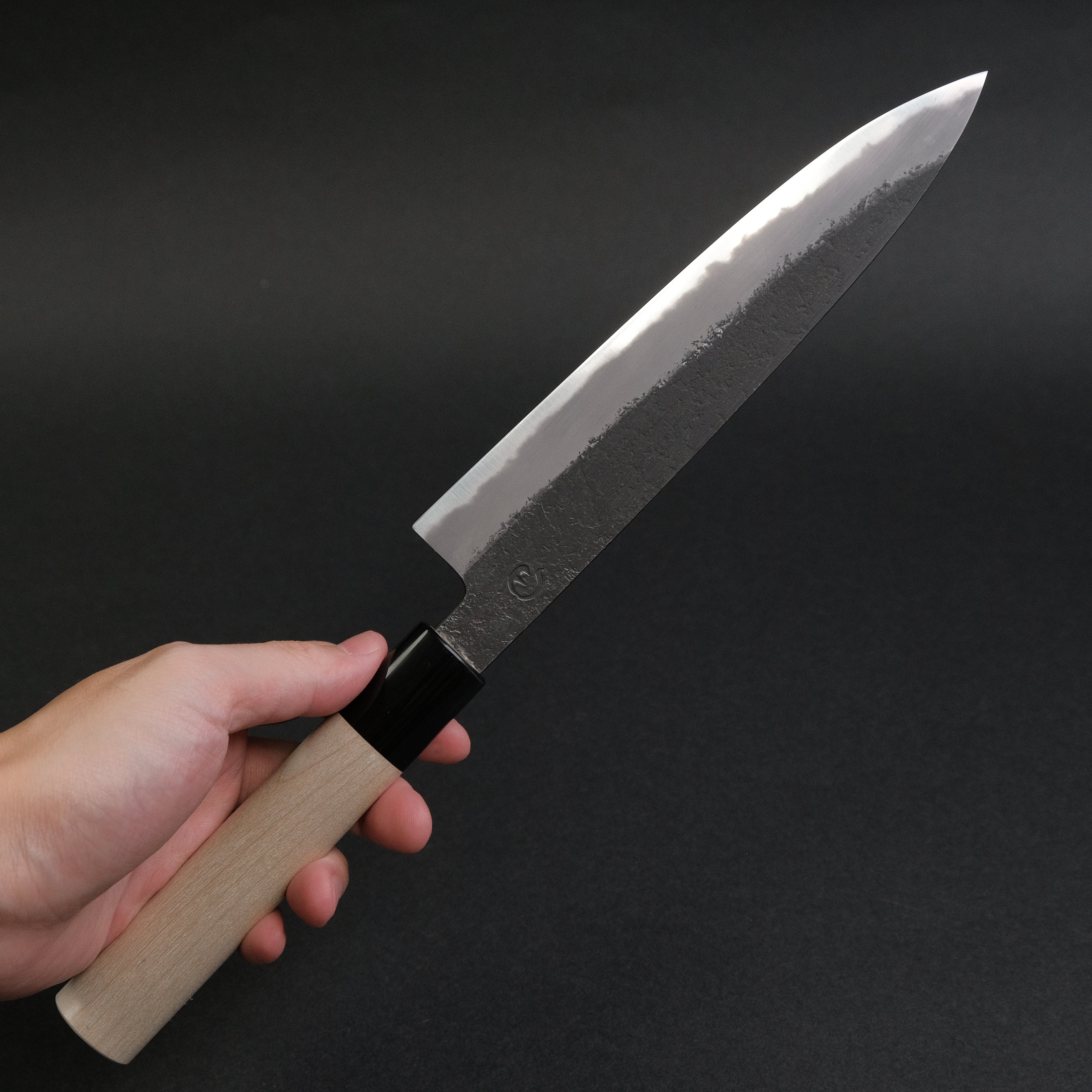 Hitohira Hinode Nashiji White #2 Petty Knife 195mm - Japanese Chef Knife with Ho Wood Oval Handle - Perfect for Slicing, Peeling & Precision Cutting in Professional Kitchens & Home Cooking