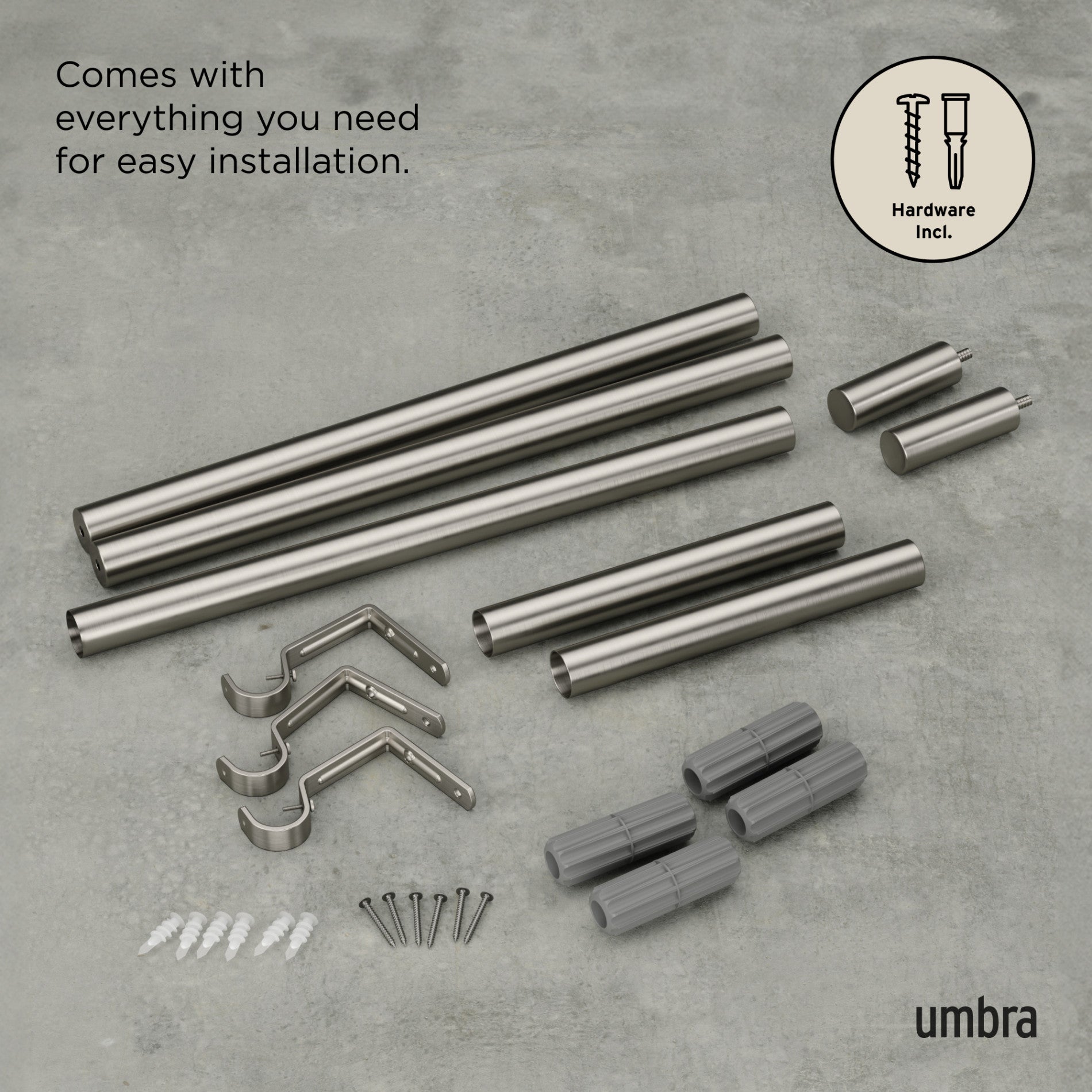 Zen Curtain Rod - Elegant & Sturdy Window Treatment for Living Room, Bedroom & Dorm - Perfect for Blackout & Sheer Curtains