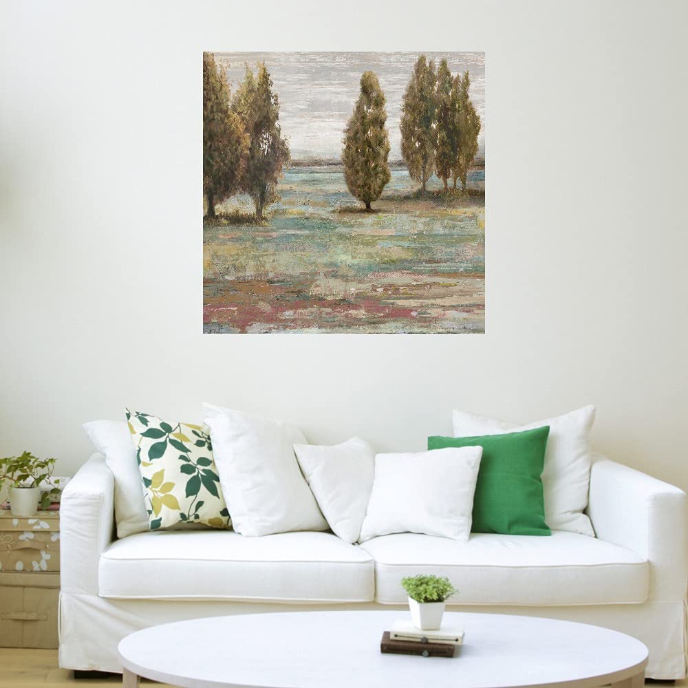 Paul Duncan Prairie Grove II Fine Art Canvas Wall Decor - 22x22 Inch Ready to Hang Painting for Living Room, Bedroom, Office - Modern Abstract Artwork for Home & Office Decor