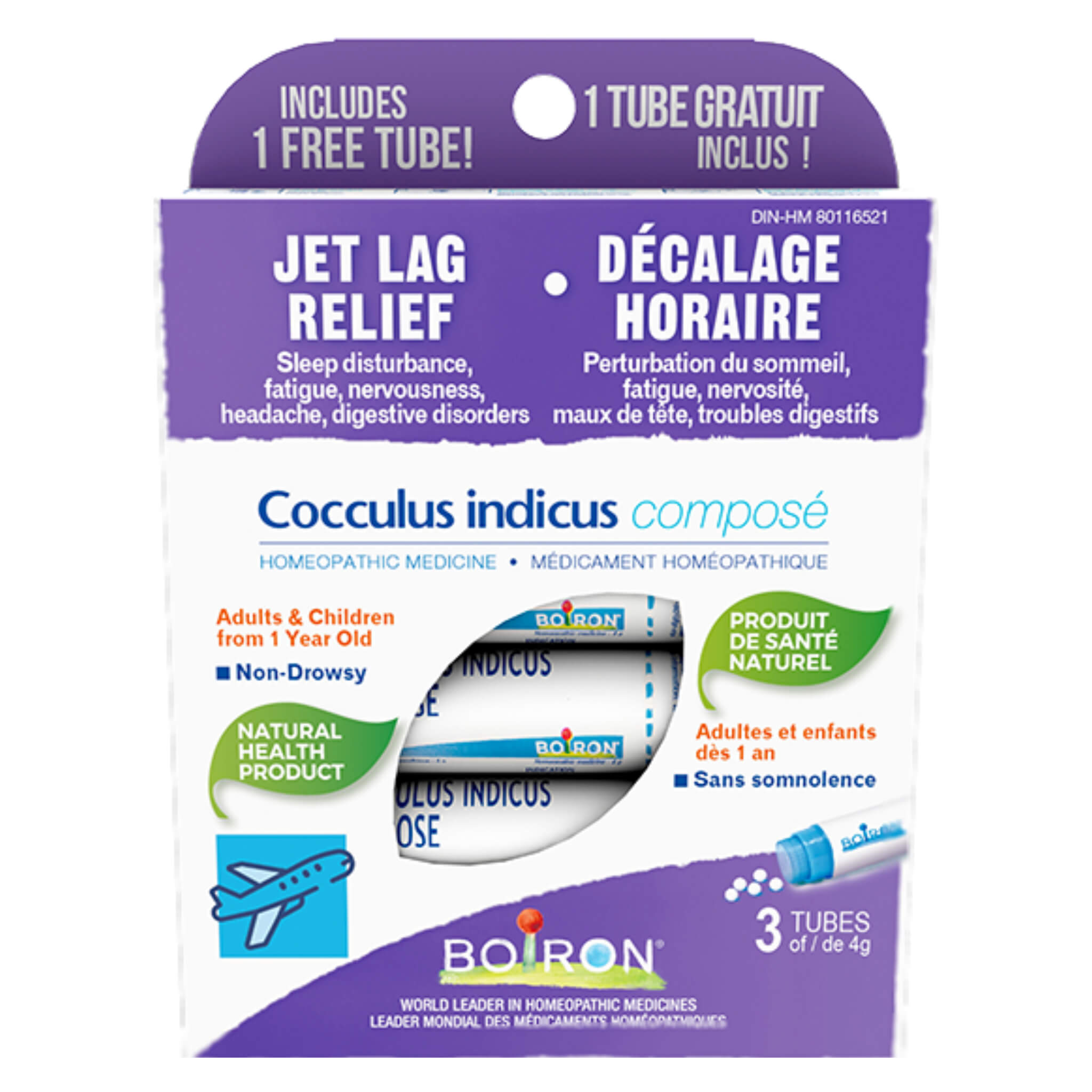 Natural Jet Lag Relief Supplement - Cocculus Indicus Composed for Travel Fatigue | Perfect for Long Flights & Time Zone Adjustment