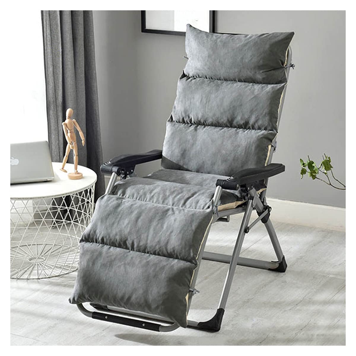 Premium Soft Suede Chaise Lounge Cushion - Thickened Washable Outdoor Patio Furniture Padding for Poolside, Sun Lounger & Recliner - Perfect for Backyard, Deck and Garden Relaxation