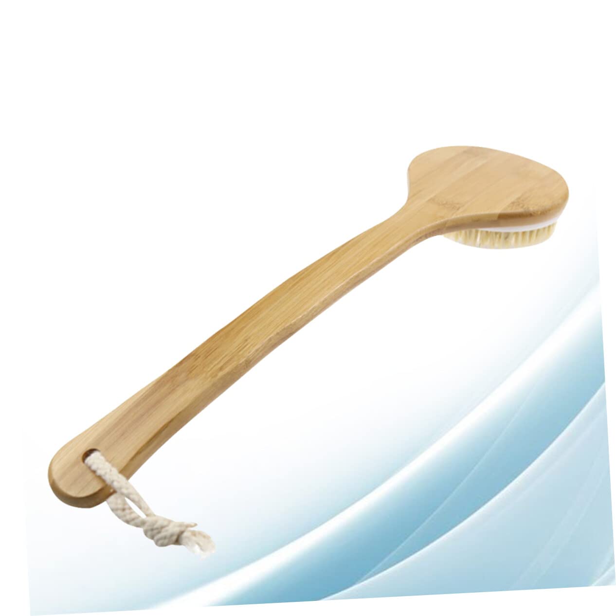 Healeved Smooth Skin Bath Exfoliating Brush with Long Bamboo Handle - Exfoliating & Massage Body Brush for Shower & Spa - Perfect for Dry Brushing, Back Scrubbing & Relaxing Skin Care Routine