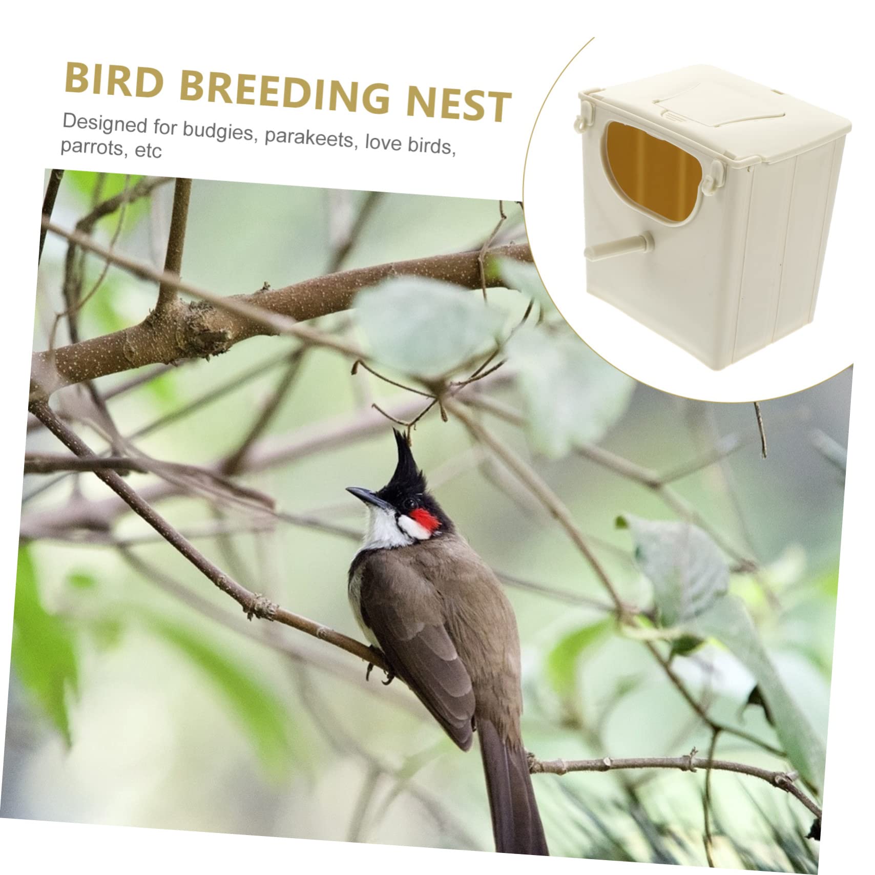 TEHAUX Plastic Bird Breeding Box - 13x10x13cm Cockatiel Nesting Box for Lovebirds & Parrotlets | Mountable Bird Cage Accessory for Breeding, Hatching & Mating | Perfect for Aviaries, Pet Birds & Wildlife Conservation